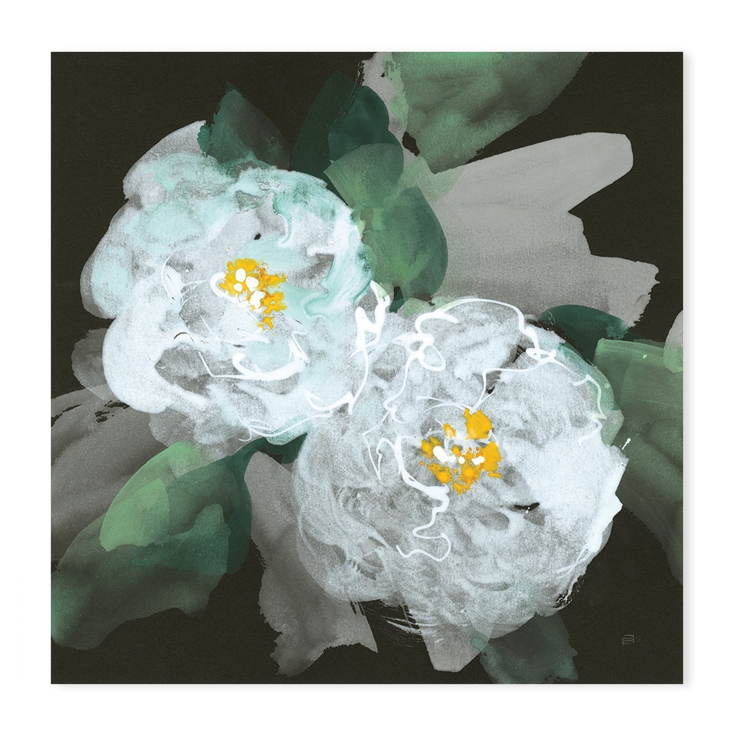 wall-art-print-canvas-poster-framed-Peonies On Black, Style A & B, Set Of 2 , By Chris Paschke-GIOIA-WALL-ART