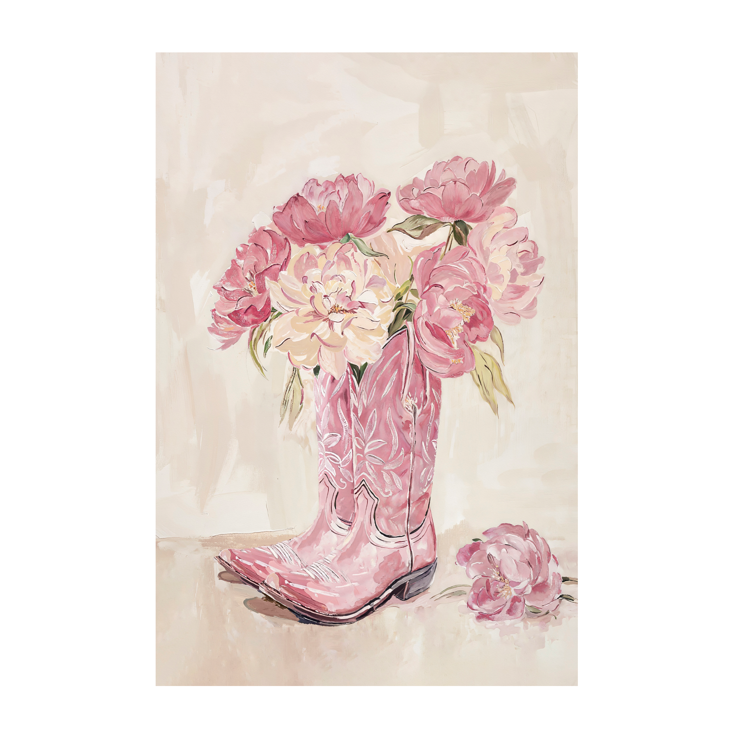wall-art-print-canvas-poster-framed-Peony Boot , By Lady Hana-1
