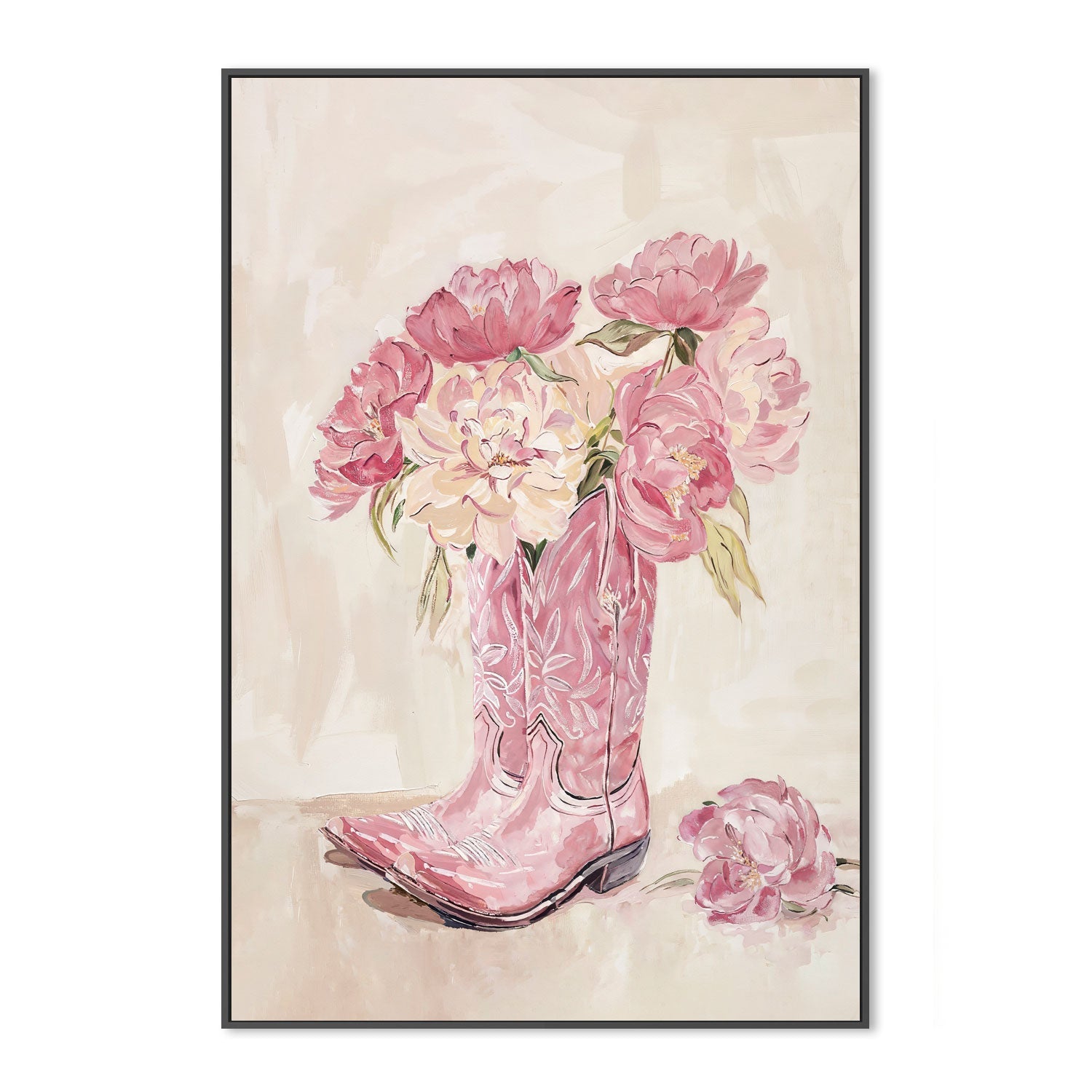 wall-art-print-canvas-poster-framed-Peony Boot , By Lady Hana-3