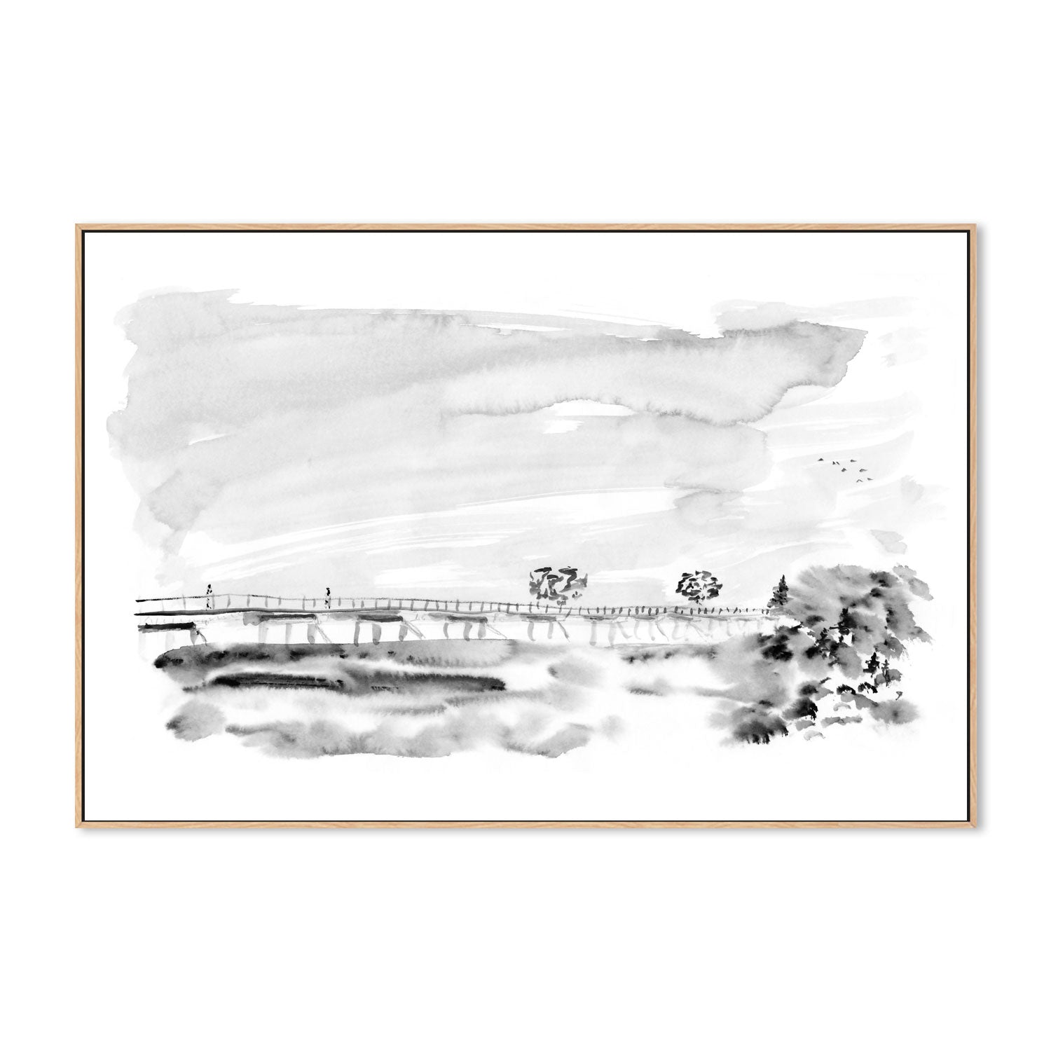 wall-art-print-canvas-poster-framed-People Meeting On The Bridge , By Danushka Abeygoda-4