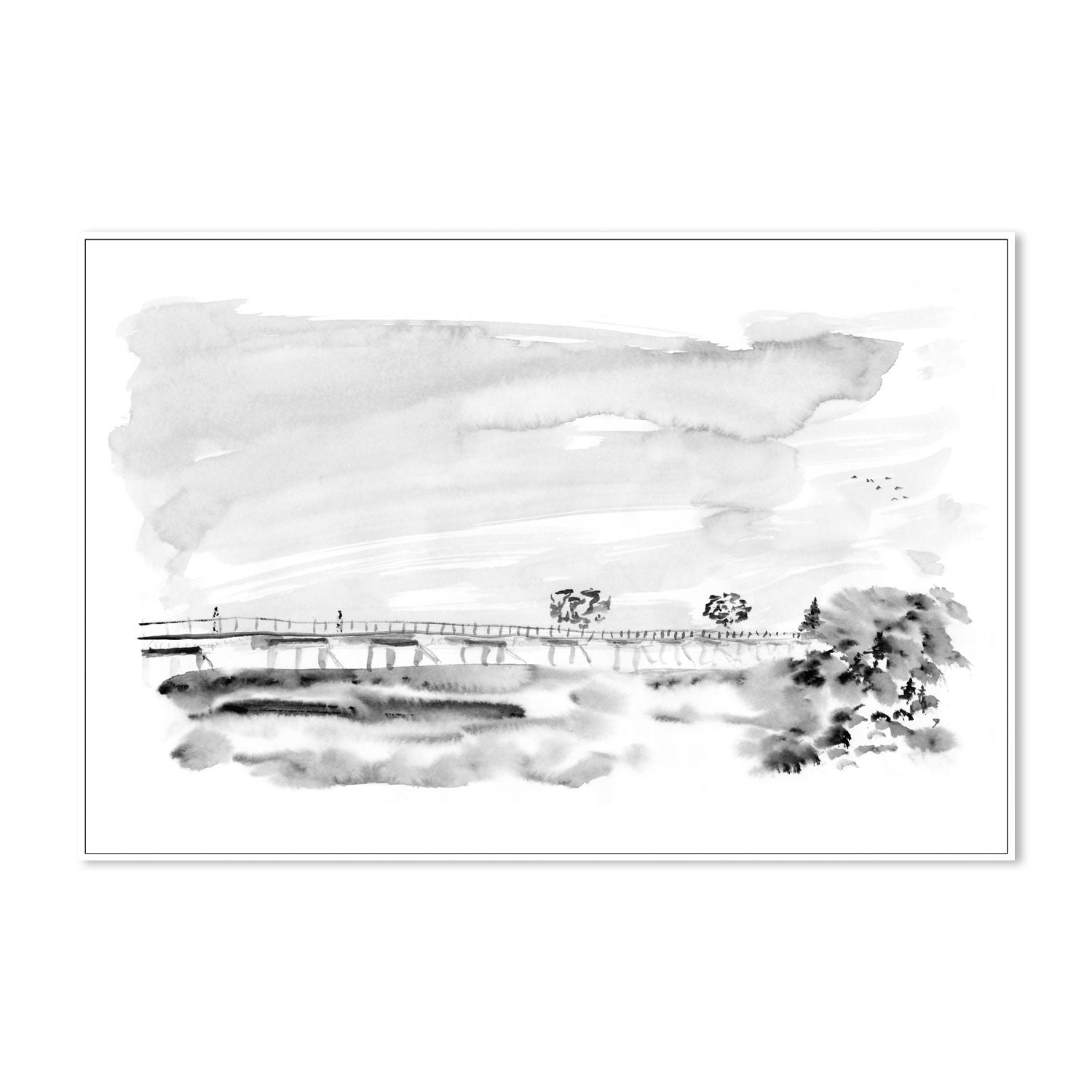 wall-art-print-canvas-poster-framed-People Meeting On The Bridge , By Danushka Abeygoda-5