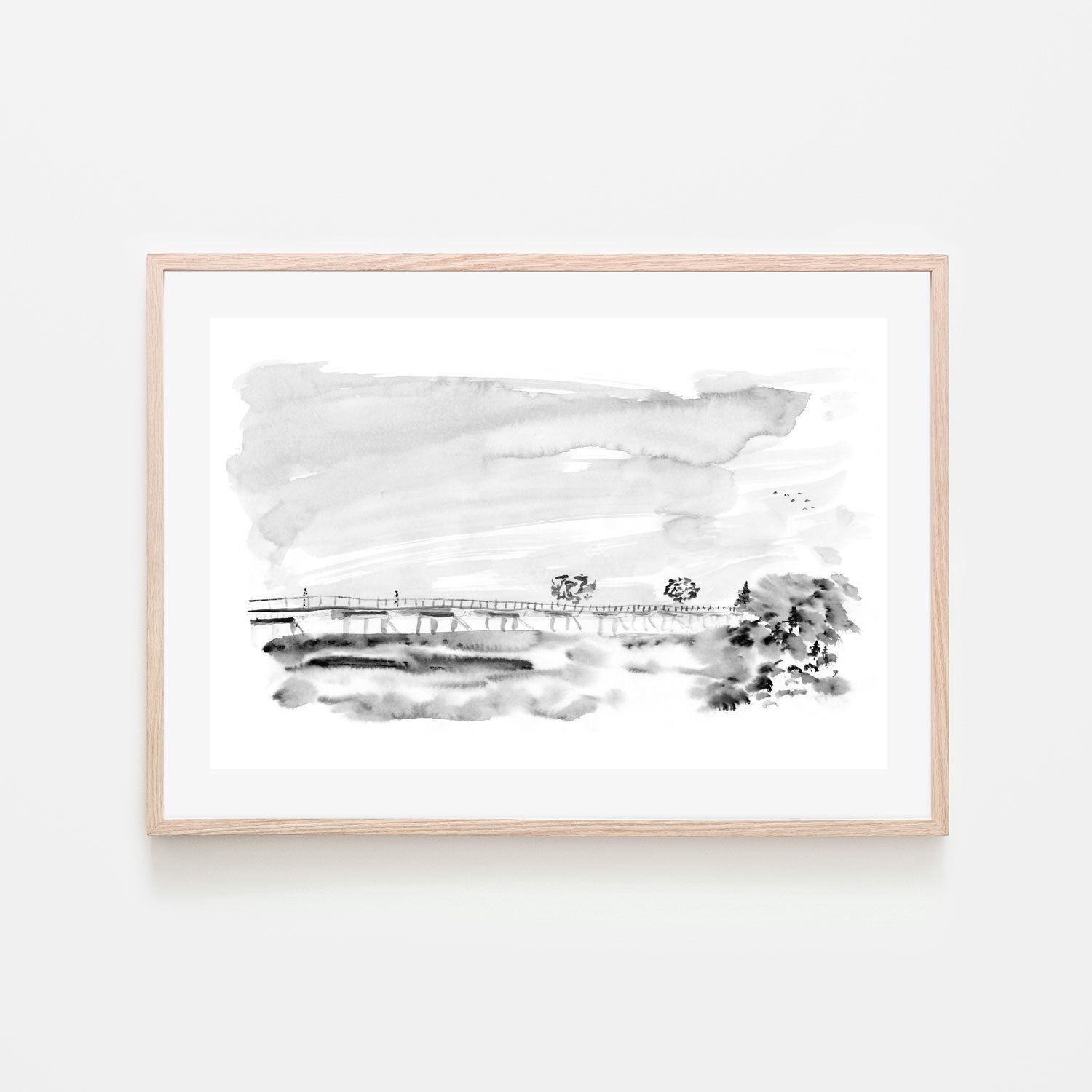wall-art-print-canvas-poster-framed-People Meeting On The Bridge , By Danushka Abeygoda-6