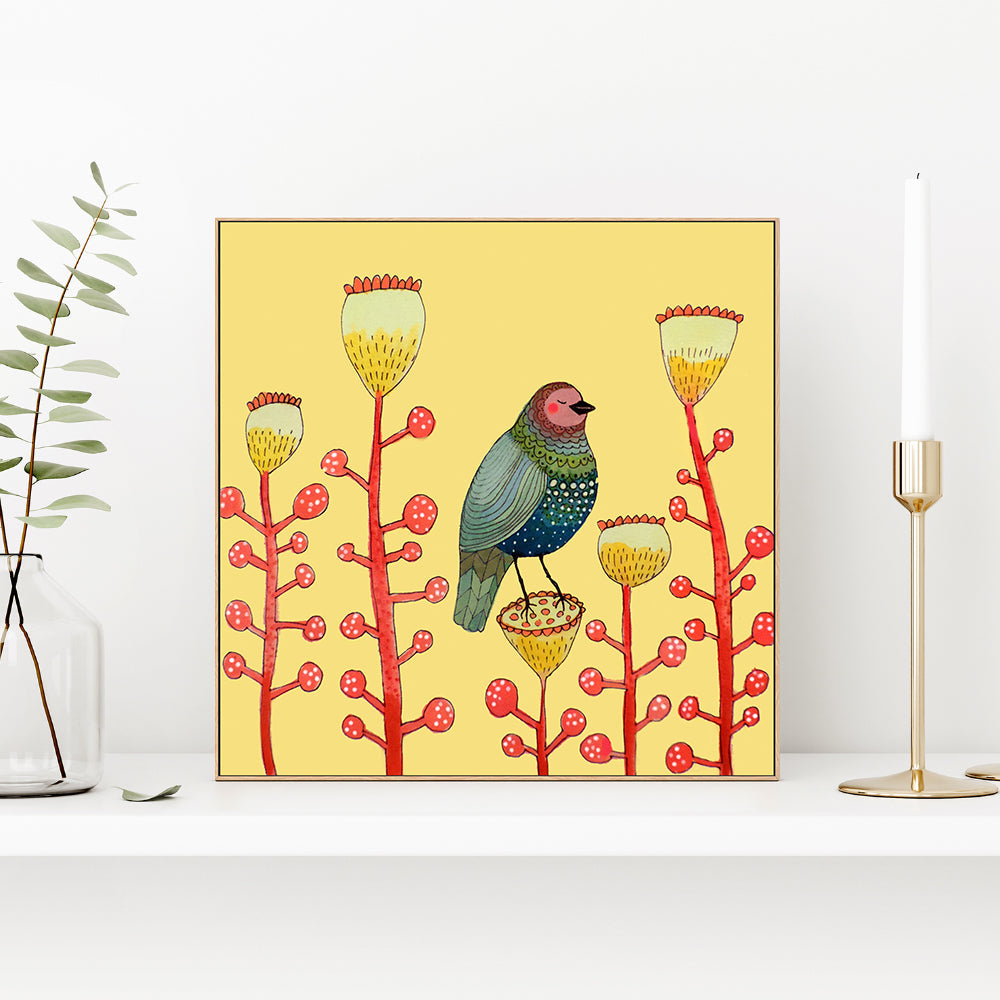 wall-art-print-canvas-poster-framed-Perched On A Plant-GIOIA-WALL-ART