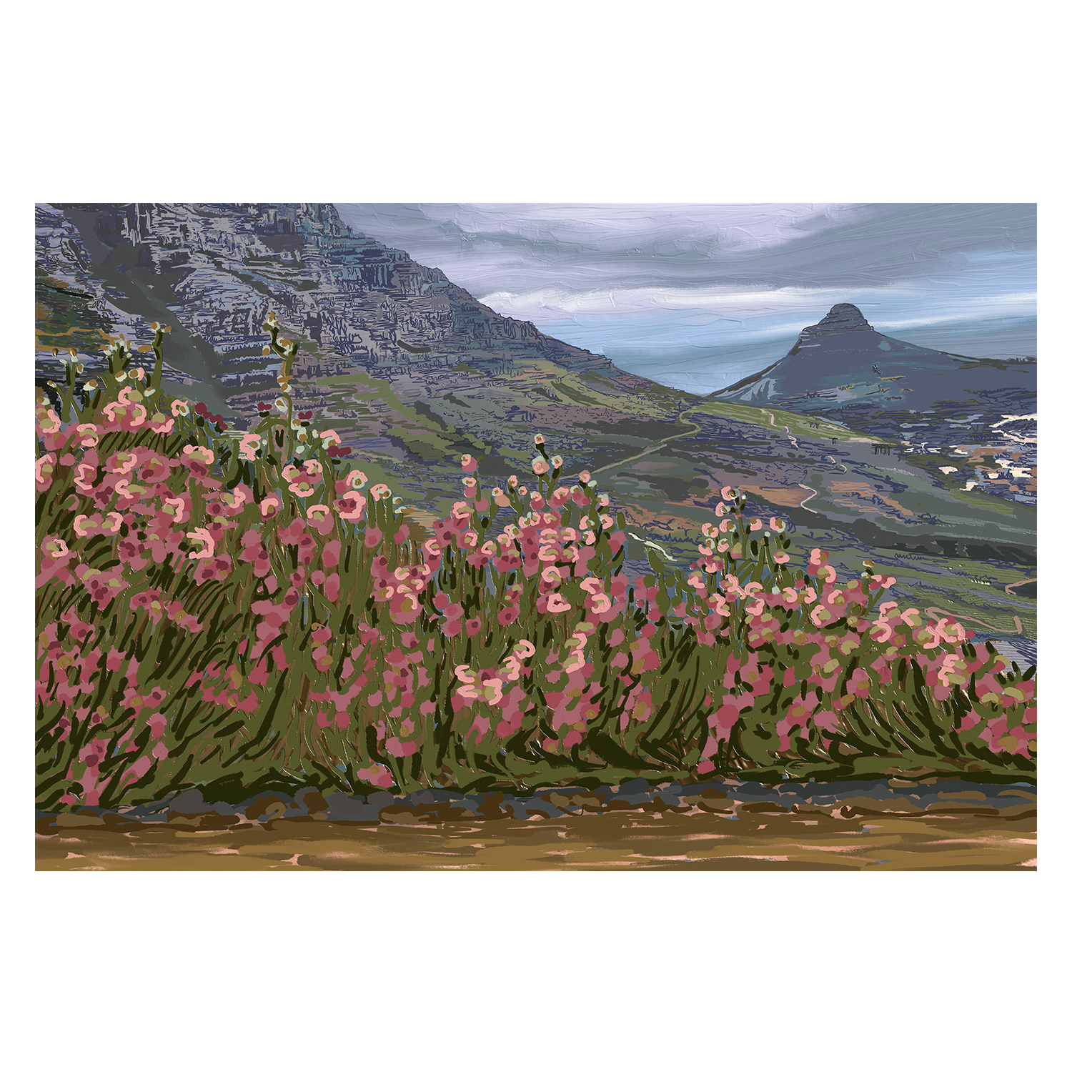 wall-art-print-canvas-poster-framed-Petals and Peaks, Cape Town, South Africa, 2024 , By Jenna Alheit-1