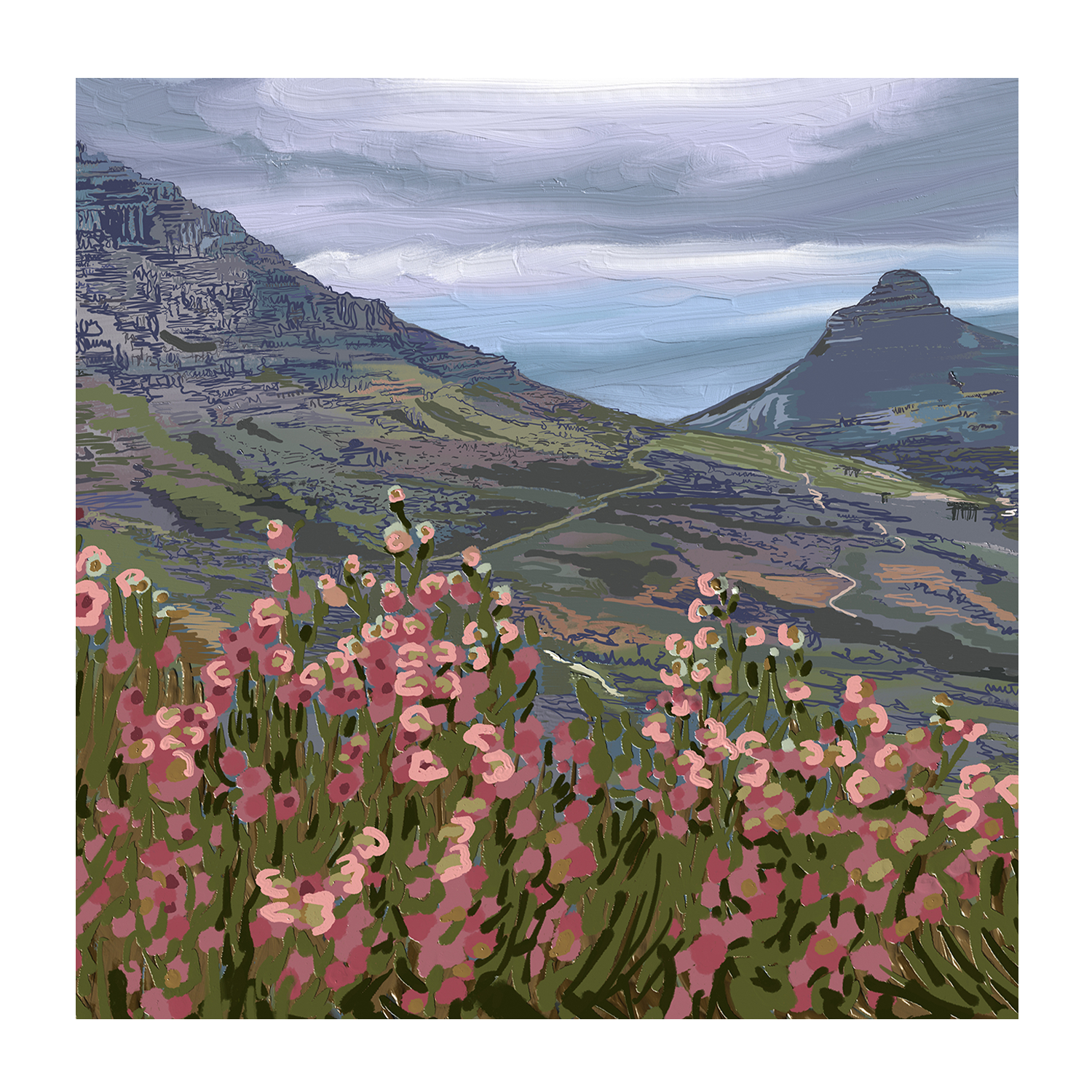 wall-art-print-canvas-poster-framed-Petals and Peaks, Cape Town, South Africa, 2024 , By Jenna Alheit-1