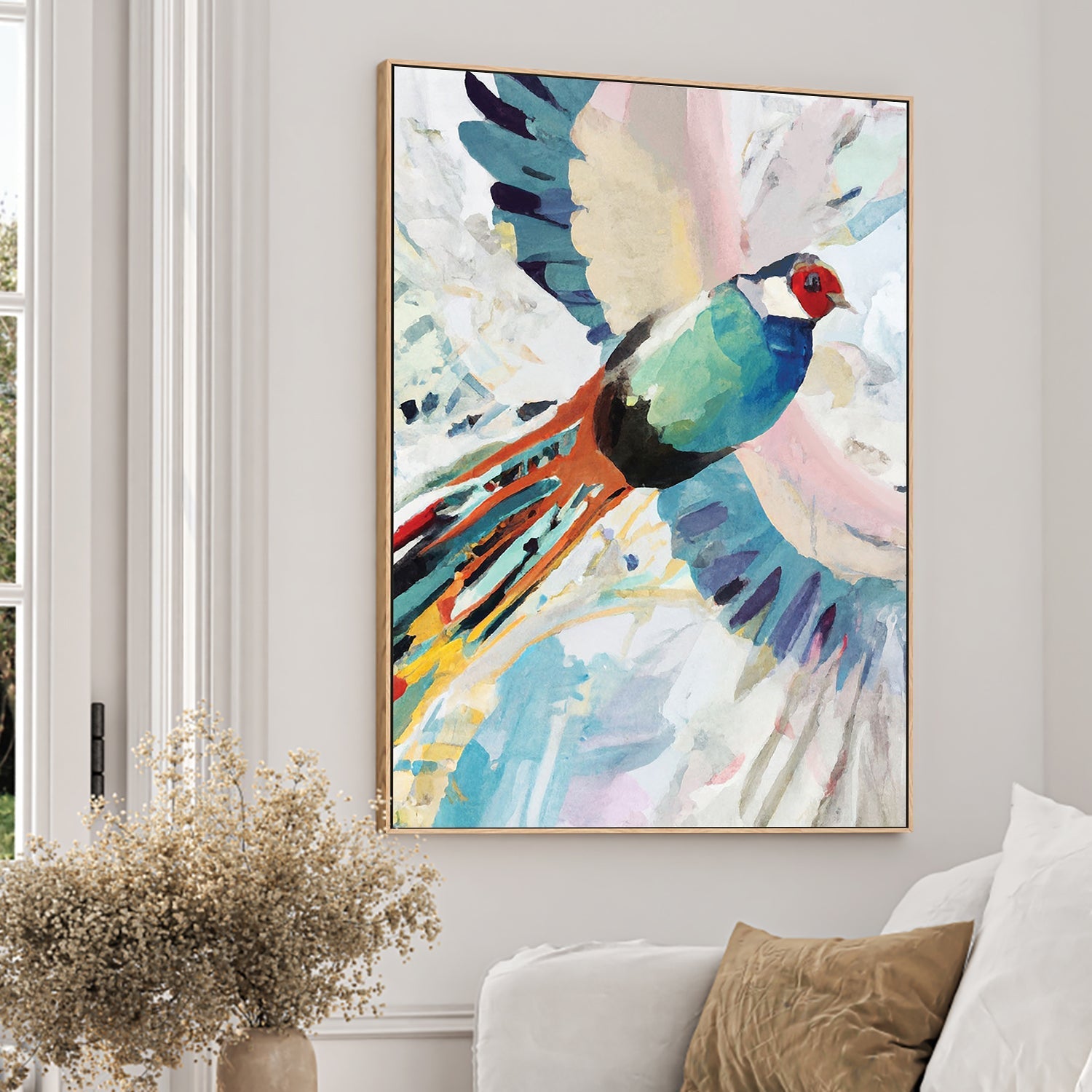 wall-art-print-canvas-poster-framed-Pheasant Flight , By Stacey Williams-2