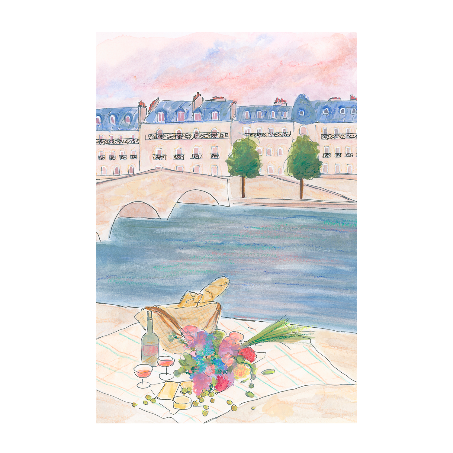 wall-art-print-canvas-poster-framed-Picnic At The Seine , By Katharina Puritscher-1