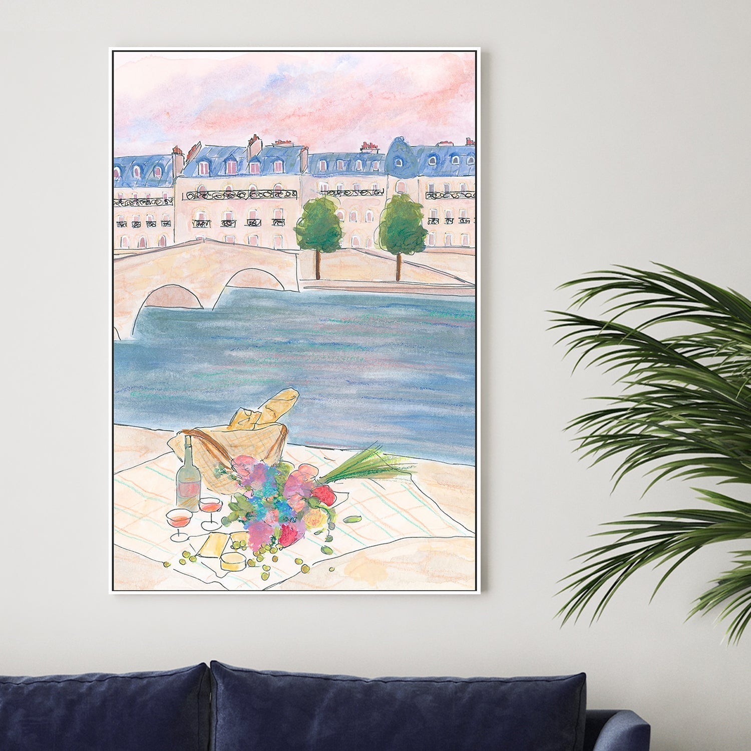 wall-art-print-canvas-poster-framed-Picnic At The Seine , By Katharina Puritscher-2