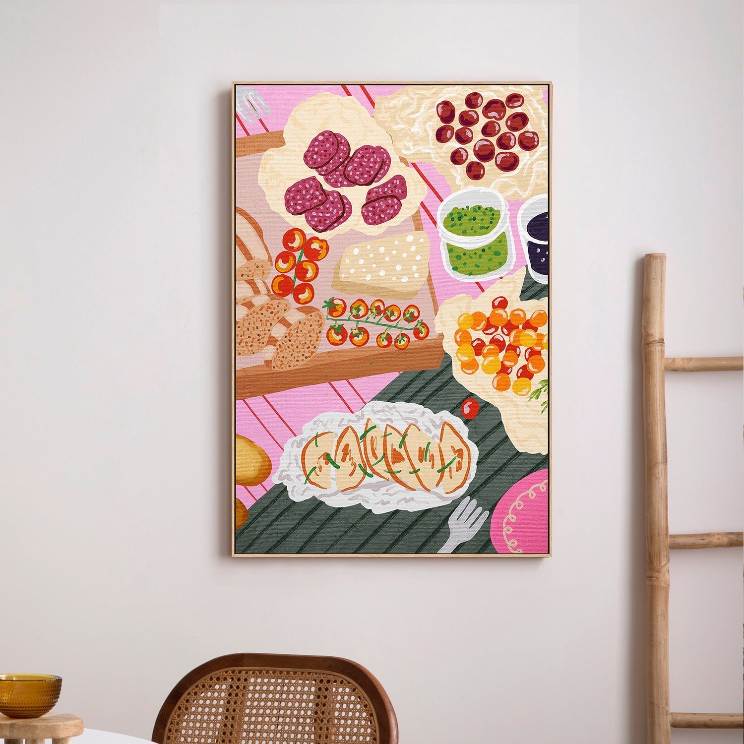 wall-art-print-canvas-poster-framed-Picnic Charcuterie Board , By Kartika Paramita-2