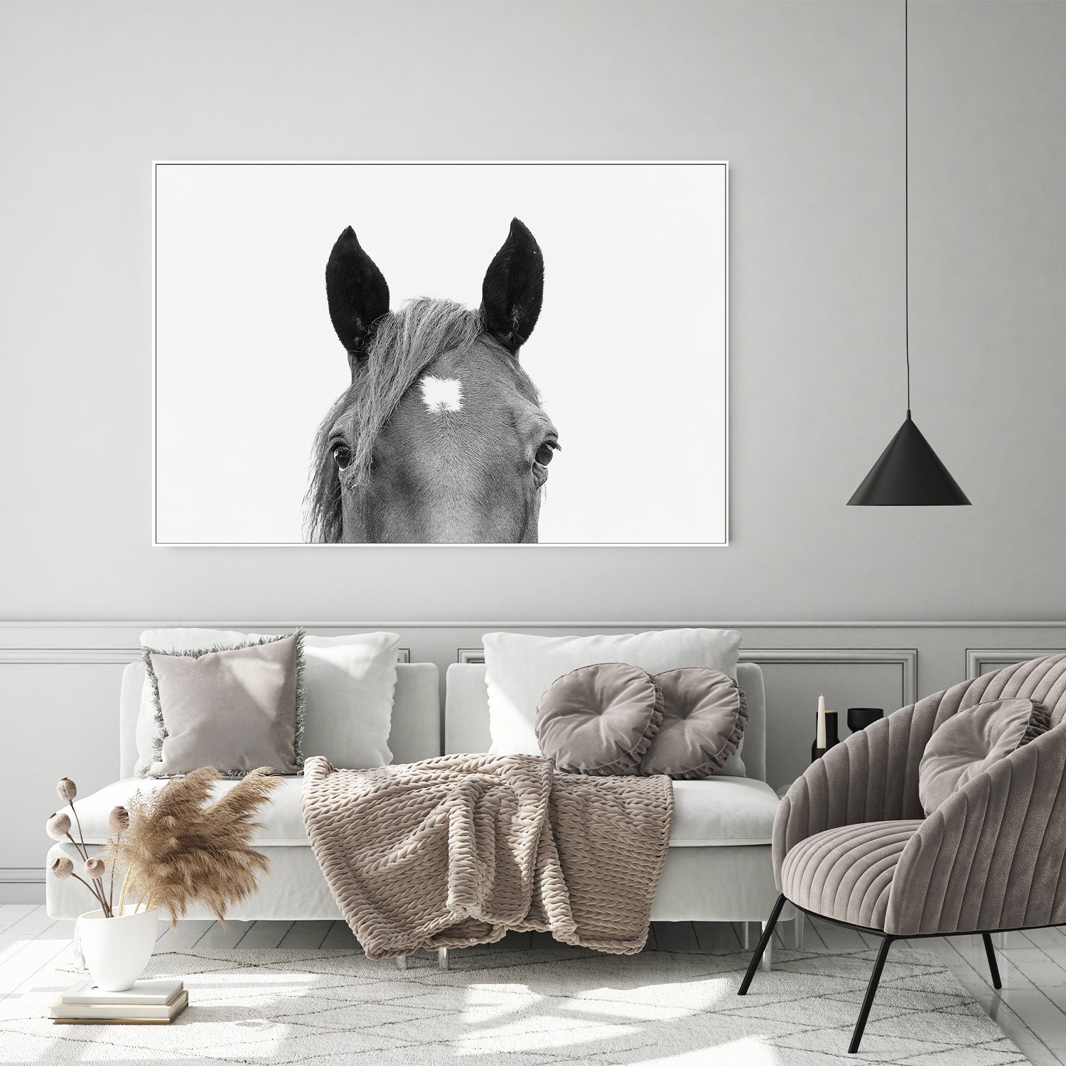 wall-art-print-canvas-poster-framed-Pienaar, Peeking Horse-7