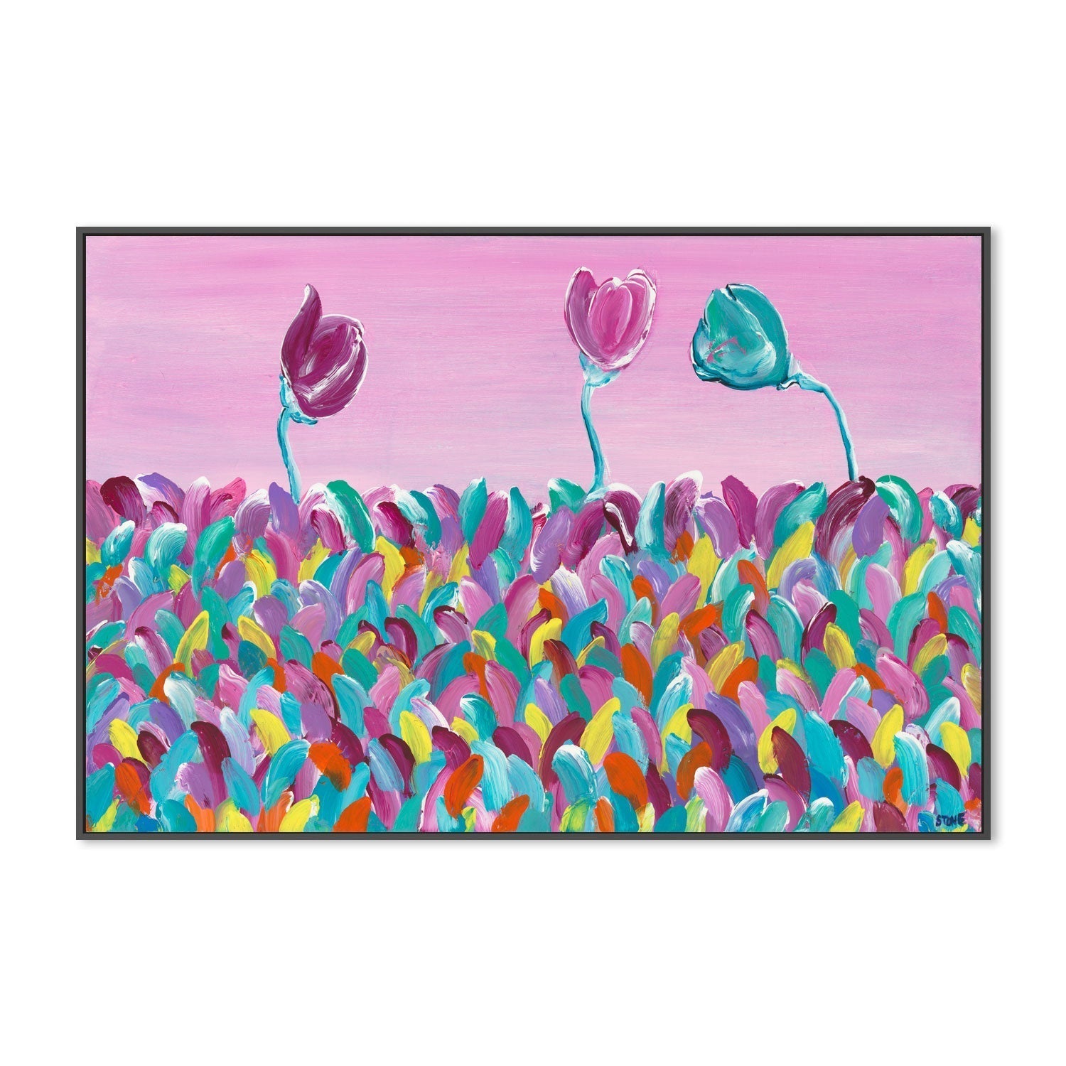 wall-art-print-canvas-poster-framed-Pinik Floral Serenade , By Belinda Stone-GIOIA-WALL-ART