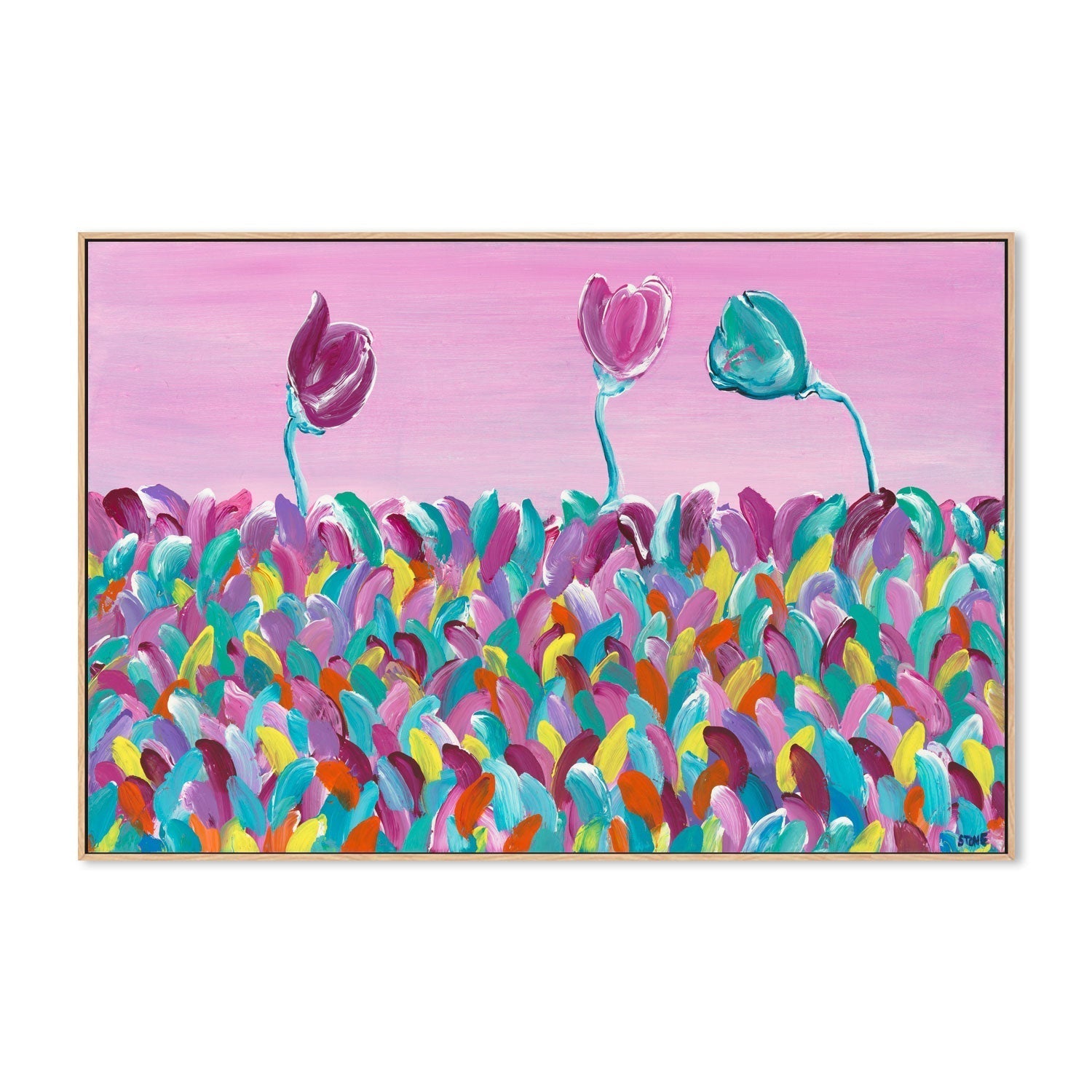wall-art-print-canvas-poster-framed-Pinik Floral Serenade , By Belinda Stone-GIOIA-WALL-ART