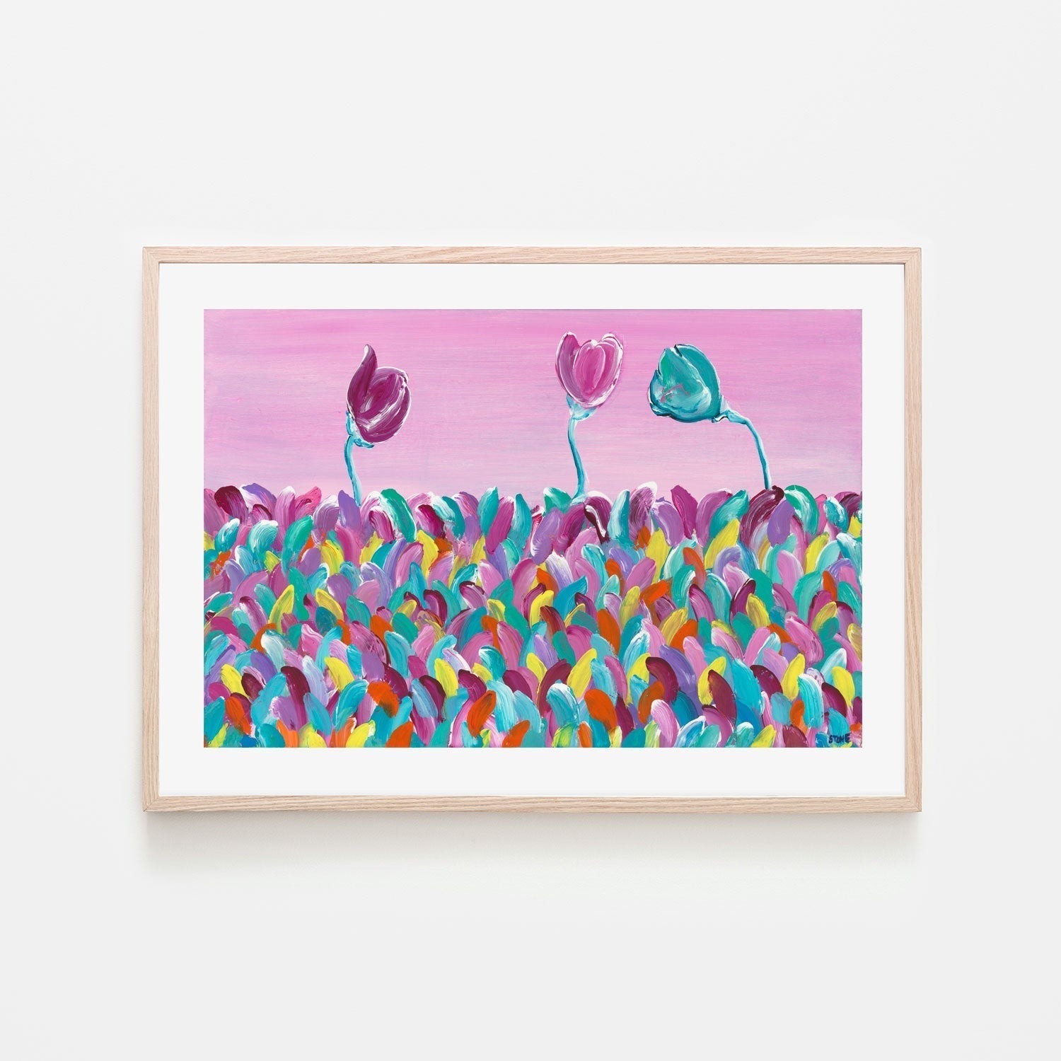 wall-art-print-canvas-poster-framed-Pinik Floral Serenade , By Belinda Stone-GIOIA-WALL-ART