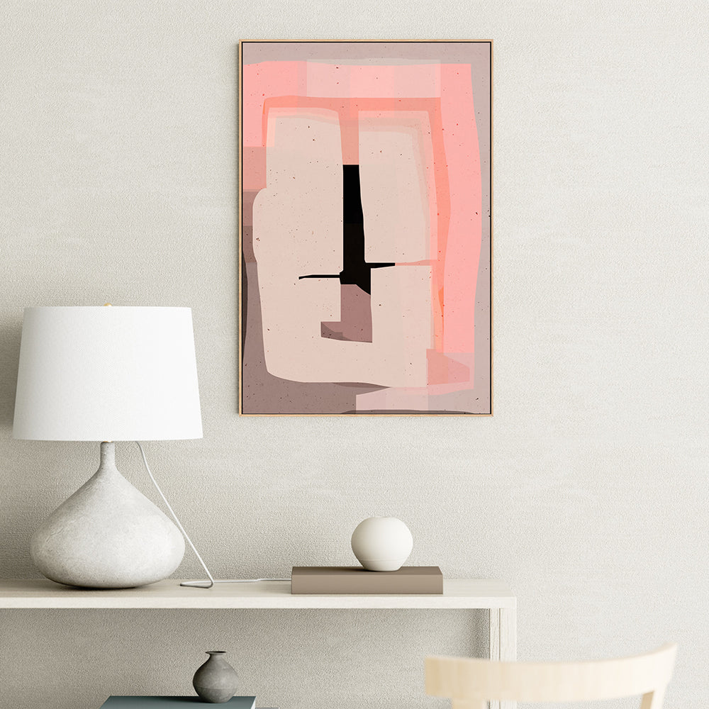 wall-art-print-canvas-poster-framed-Pink And Beige Abstract , By Treechild-GIOIA-WALL-ART