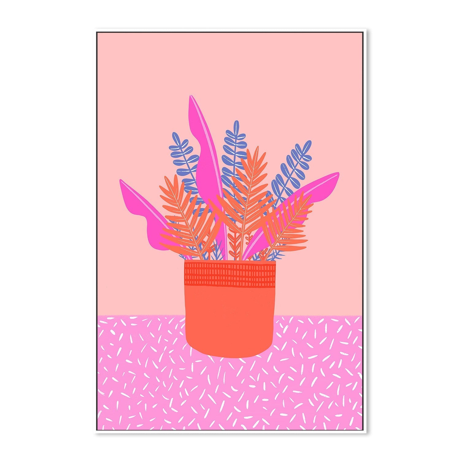 wall-art-print-canvas-poster-framed-Pink And Blue Leaves , By Melissa Donne-5