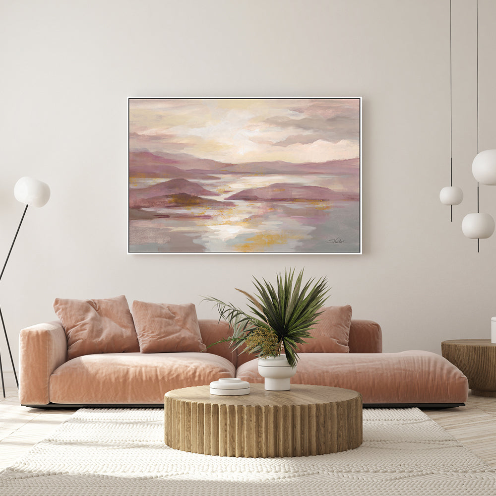 wall-art-print-canvas-poster-framed-Pink and Gold Landscape , By Silvia Vassileva-GIOIA-WALL-ART