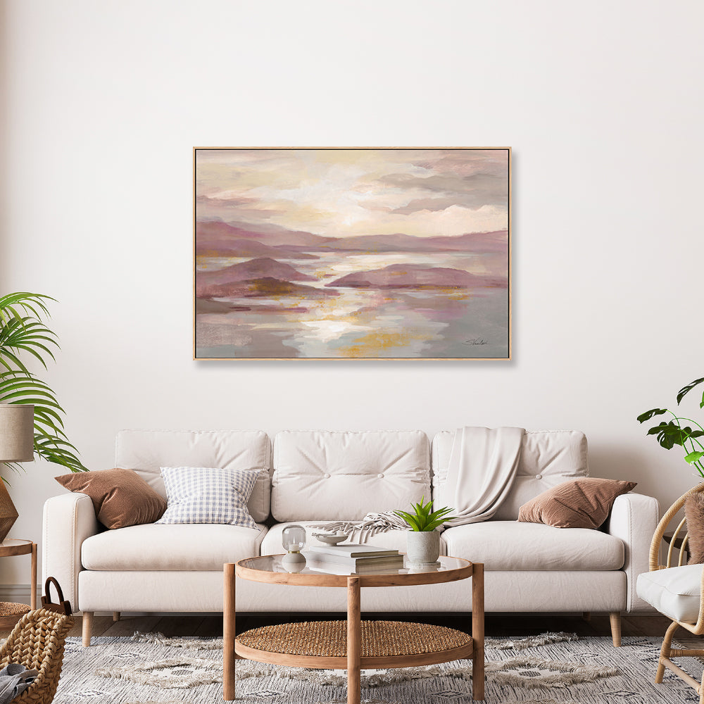 wall-art-print-canvas-poster-framed-Pink and Gold Landscape , By Silvia Vassileva-GIOIA-WALL-ART