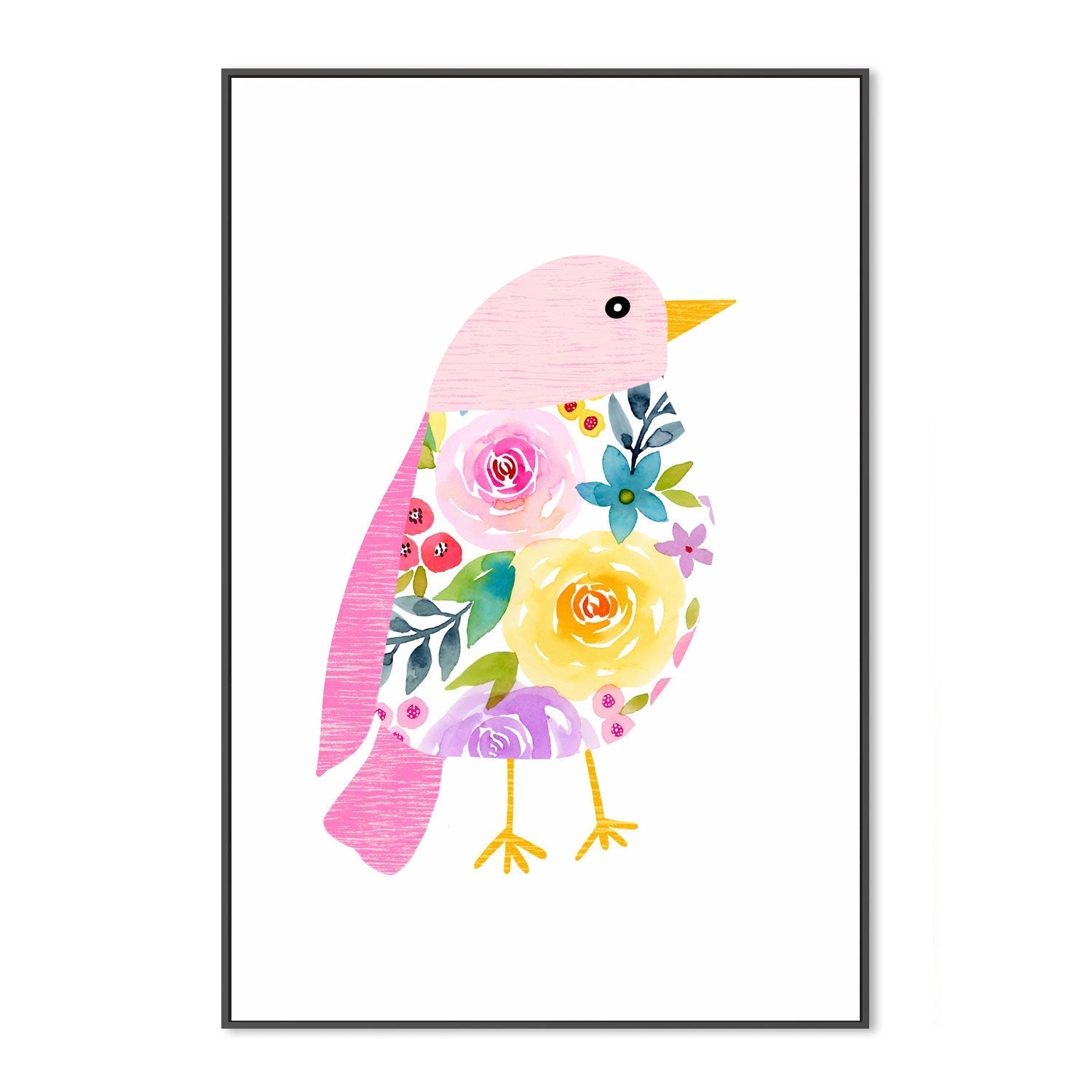 wall-art-print-canvas-poster-framed-Pink Bird , By Lisa Nohren-3