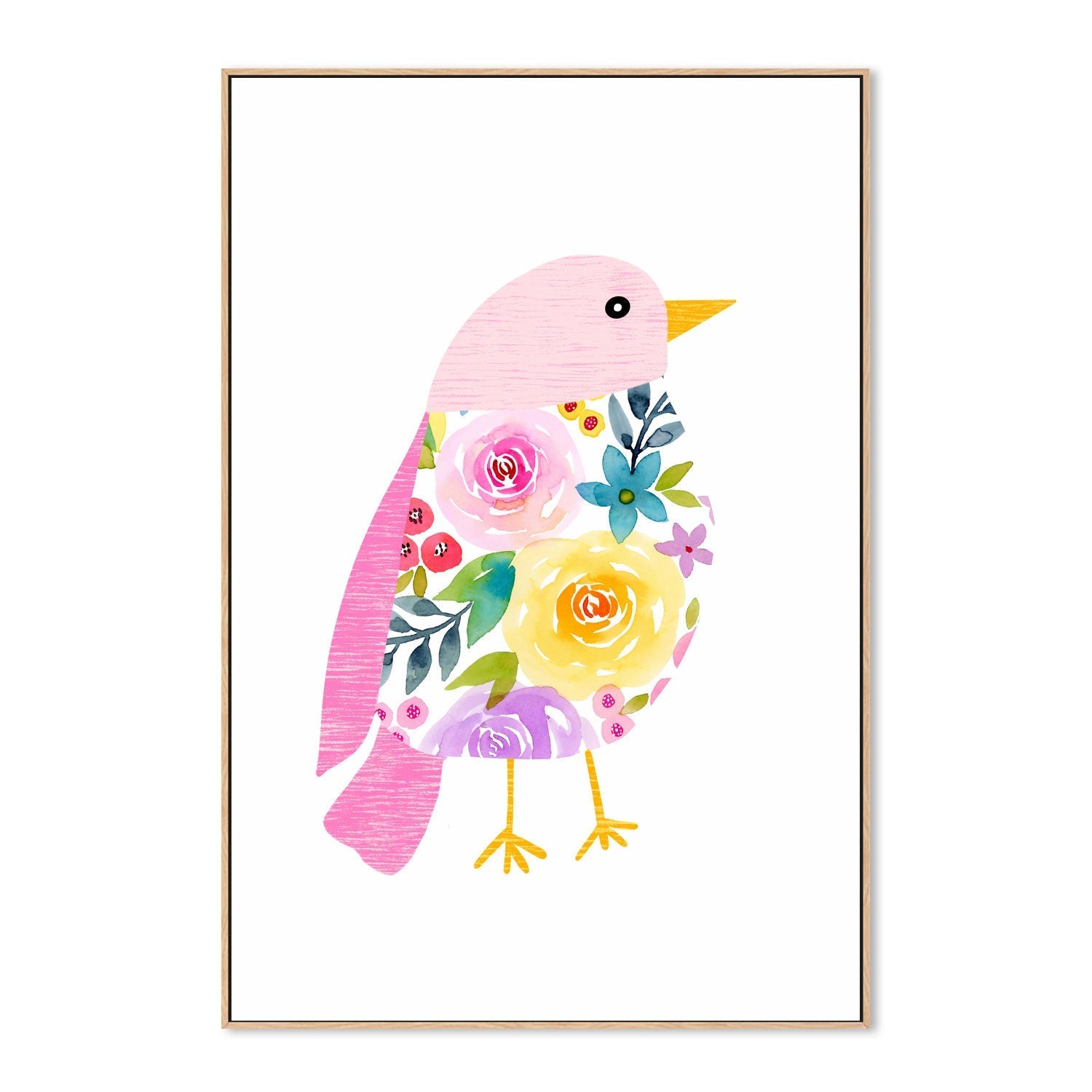wall-art-print-canvas-poster-framed-Pink Bird , By Lisa Nohren-4