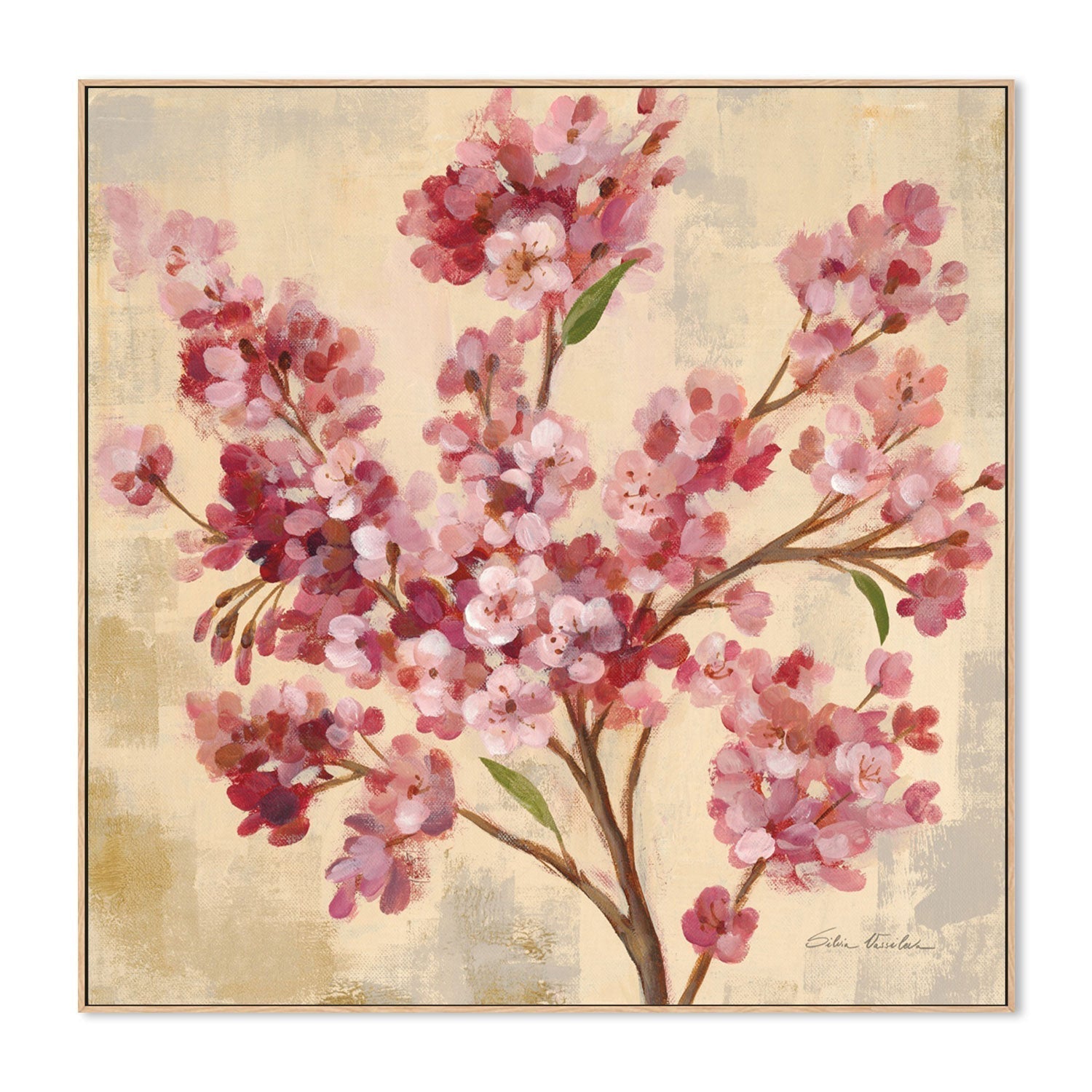wall-art-print-canvas-poster-framed-Pink Cherry Branch, Style A-by-Silvia Vassileva-Gioia Wall Art