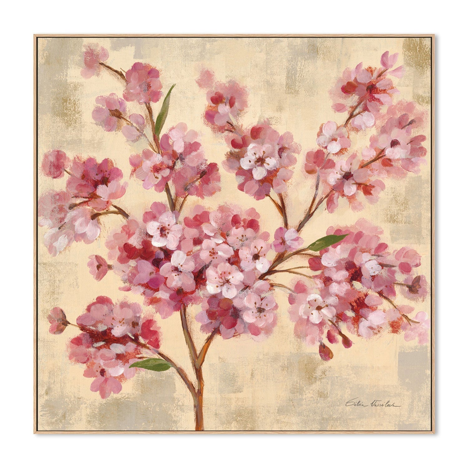 wall-art-print-canvas-poster-framed-Pink Cherry Branch, Style B-by-Silvia Vassileva-Gioia Wall Art