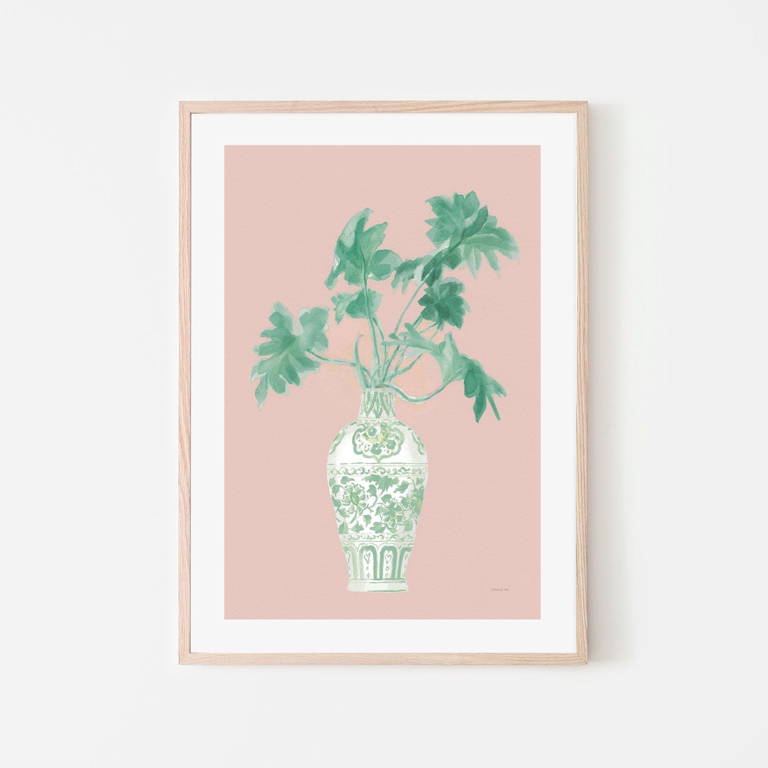 wall-art-print-canvas-poster-framed-Pink Chinoiserie, Style C , By Danhui Nai-GIOIA-WALL-ART