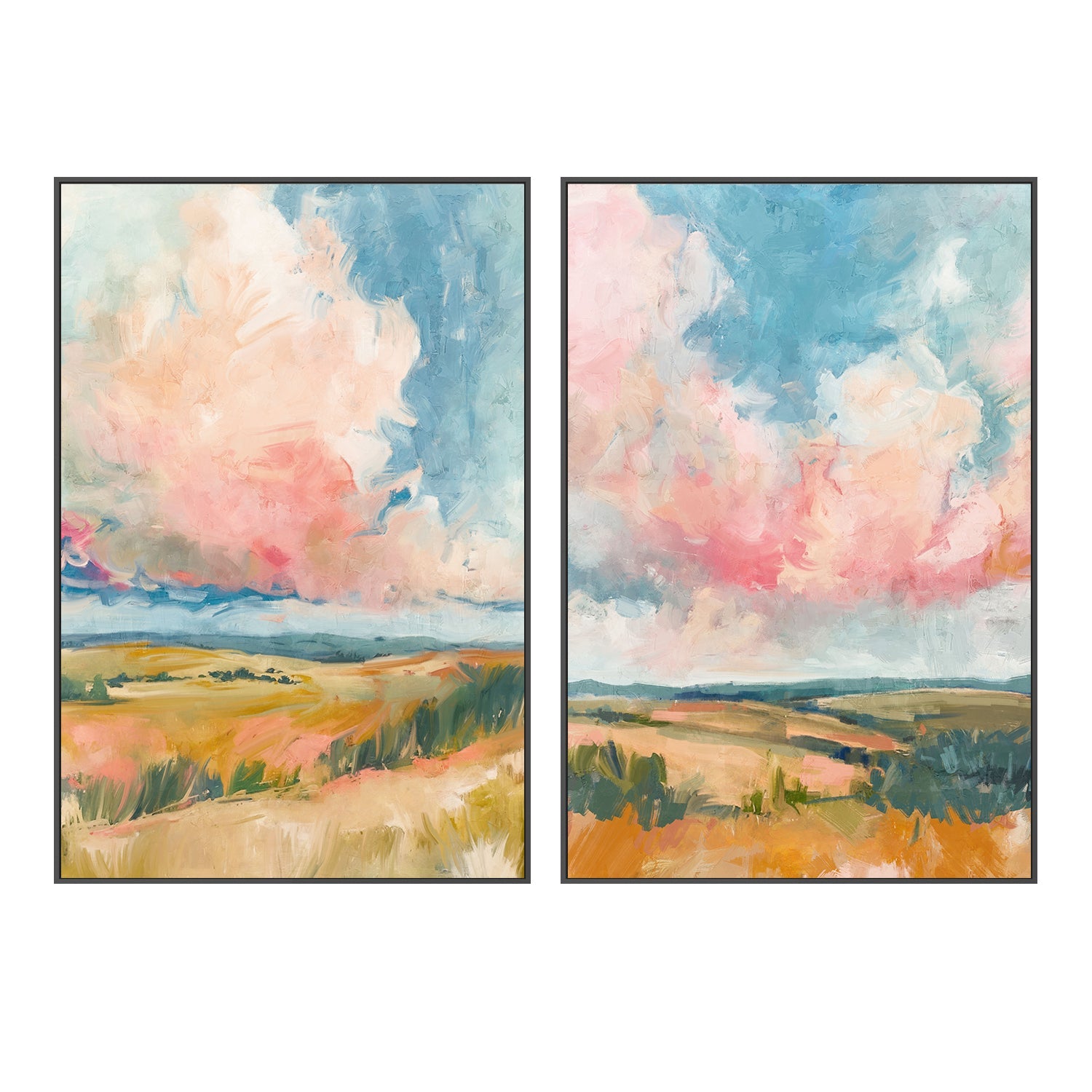 wall-art-print-canvas-poster-framed-Pink Clouds, Style A & B, Set Of 2 , By Nina Blue , By Nina Blue-3