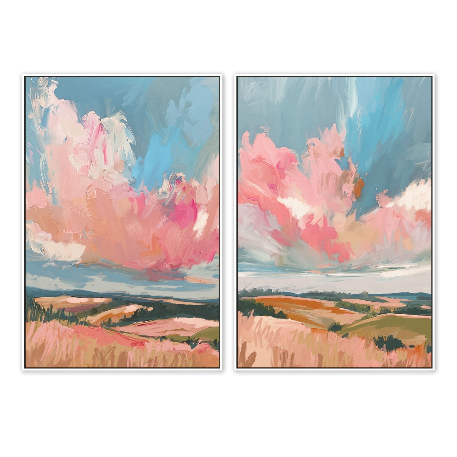 wall-art-print-canvas-poster-framed-Pink Clouds, Style C & D, Set Of 2 , By Nina Blue , By Nina Blue-5