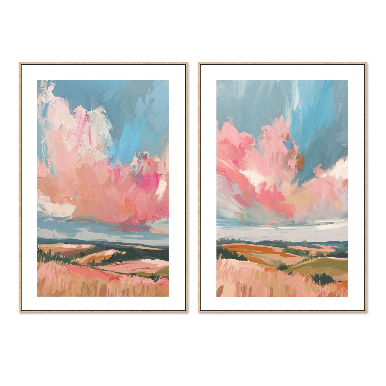 wall-art-print-canvas-poster-framed-Pink Clouds, Style C & D, Set Of 2 , By Nina Blue , By Nina Blue-6