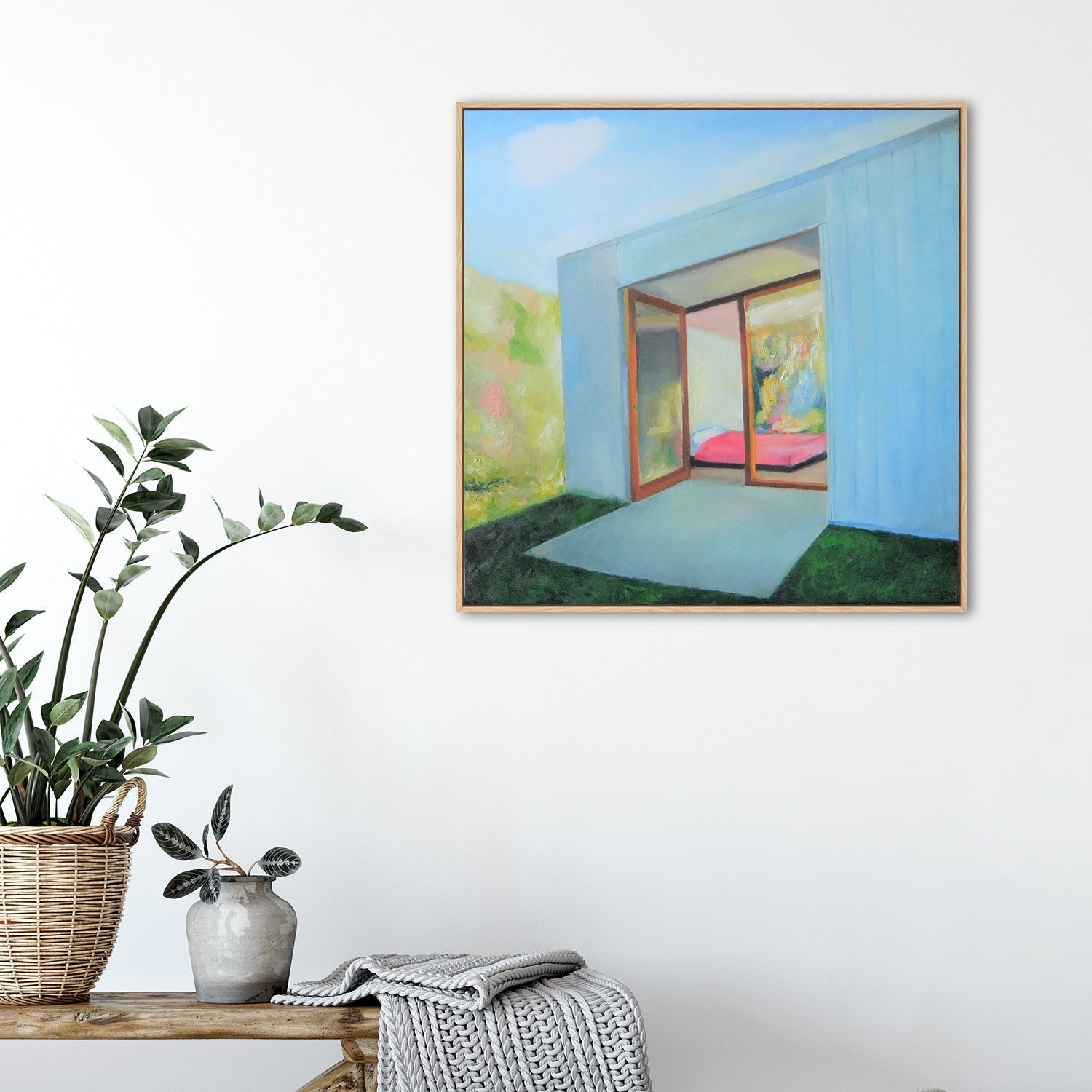 wall-art-print-canvas-poster-framed-Pink Comforter-by-Ieva Baklane-Gioia Wall Art