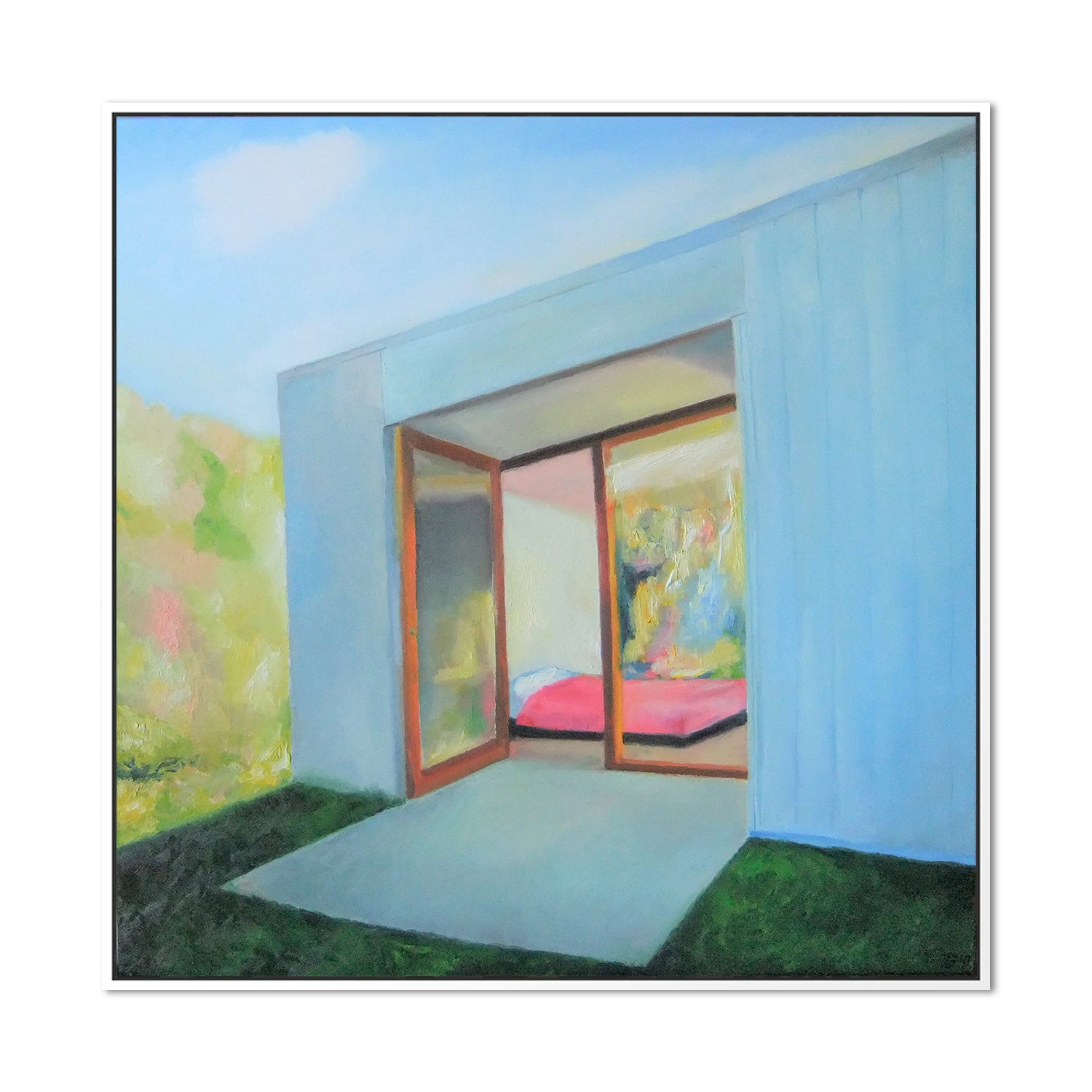 wall-art-print-canvas-poster-framed-Pink Comforter-by-Ieva Baklane-Gioia Wall Art