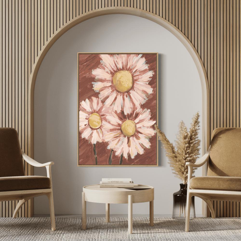 wall-art-print-canvas-poster-framed-Pink Daisy-by-Emily Wood-Gioia Wall Art