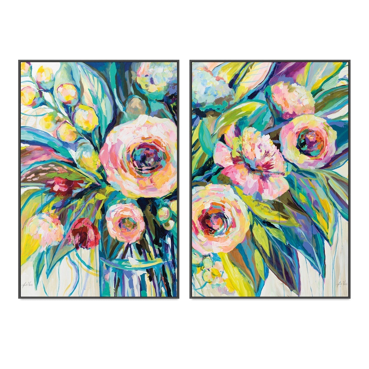 wall-art-print-canvas-poster-framed-Pink Delights, Set of 2-by-Jeanette Vertentes-Gioia Wall Art