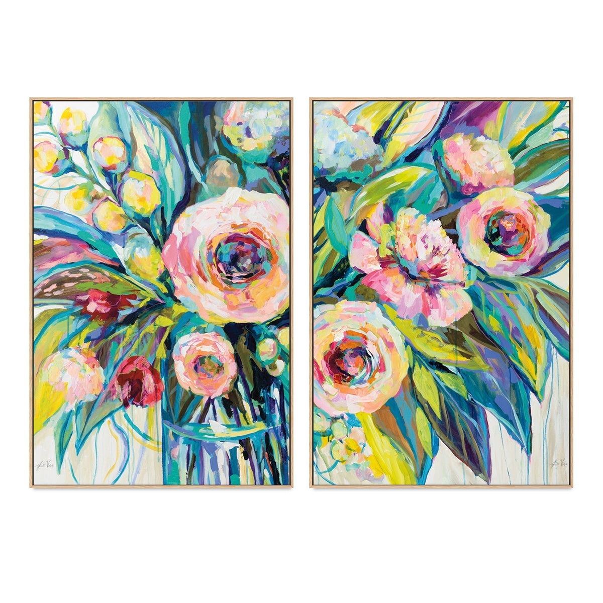 wall-art-print-canvas-poster-framed-Pink Delights, Set of 2-by-Jeanette Vertentes-Gioia Wall Art