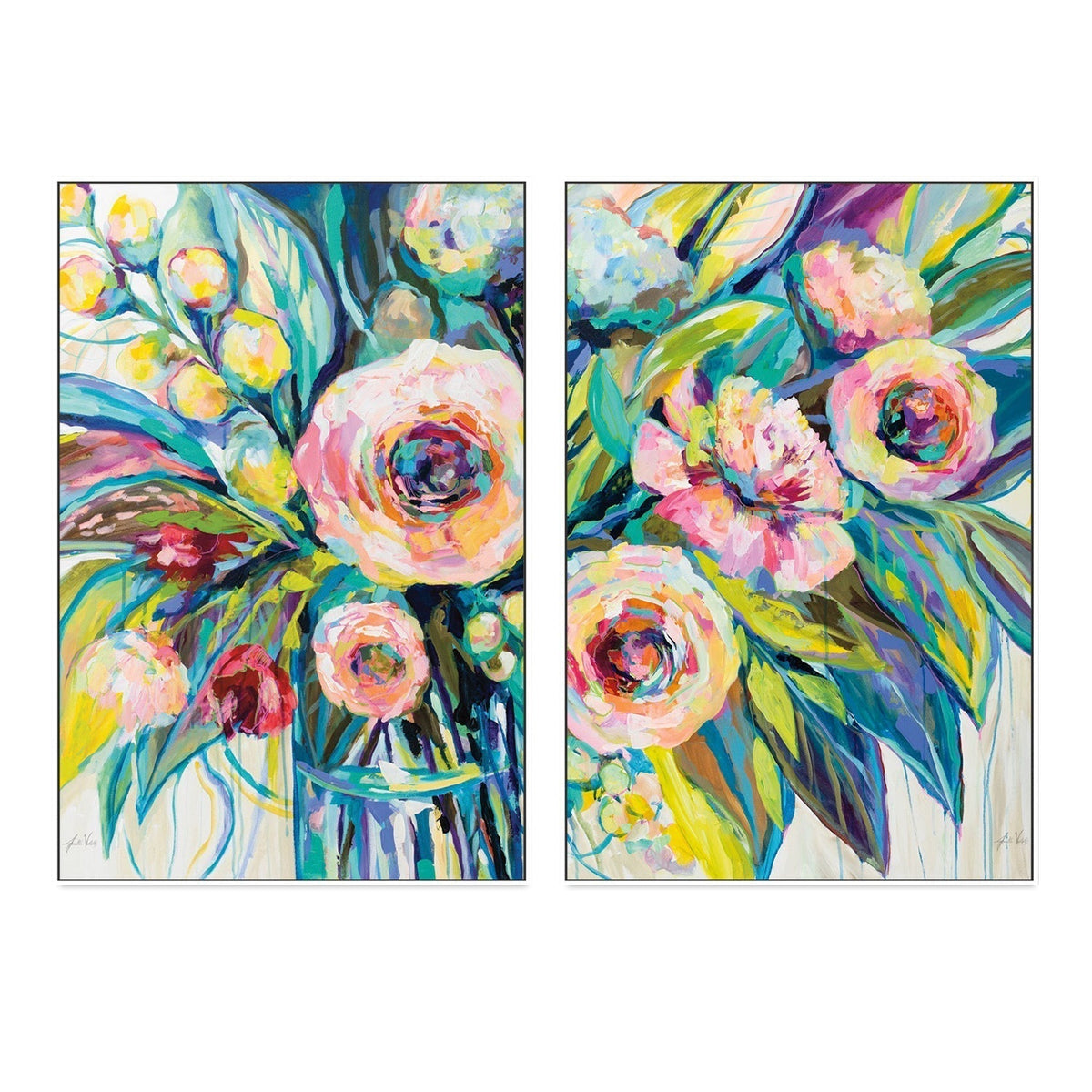 wall-art-print-canvas-poster-framed-Pink Delights, Set of 2-by-Jeanette Vertentes-Gioia Wall Art