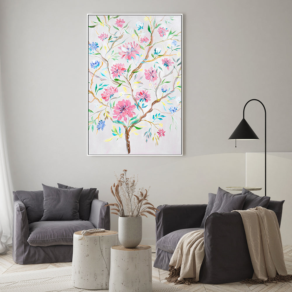 wall-art-print-canvas-poster-framed-Pink Geraniums, Style B , By Nadar Musa-GIOIA-WALL-ART