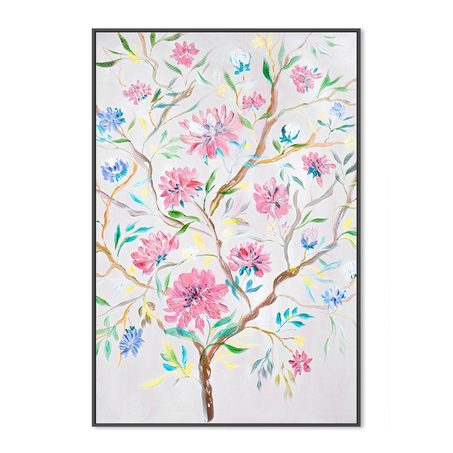 wall-art-print-canvas-poster-framed-Pink Geraniums, Style B , By Nadar Musa-GIOIA-WALL-ART