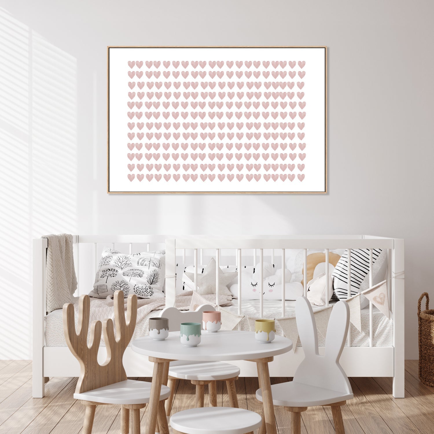 wall-art-print-canvas-poster-framed-Pink Hearts , By Leah Straatsma-7