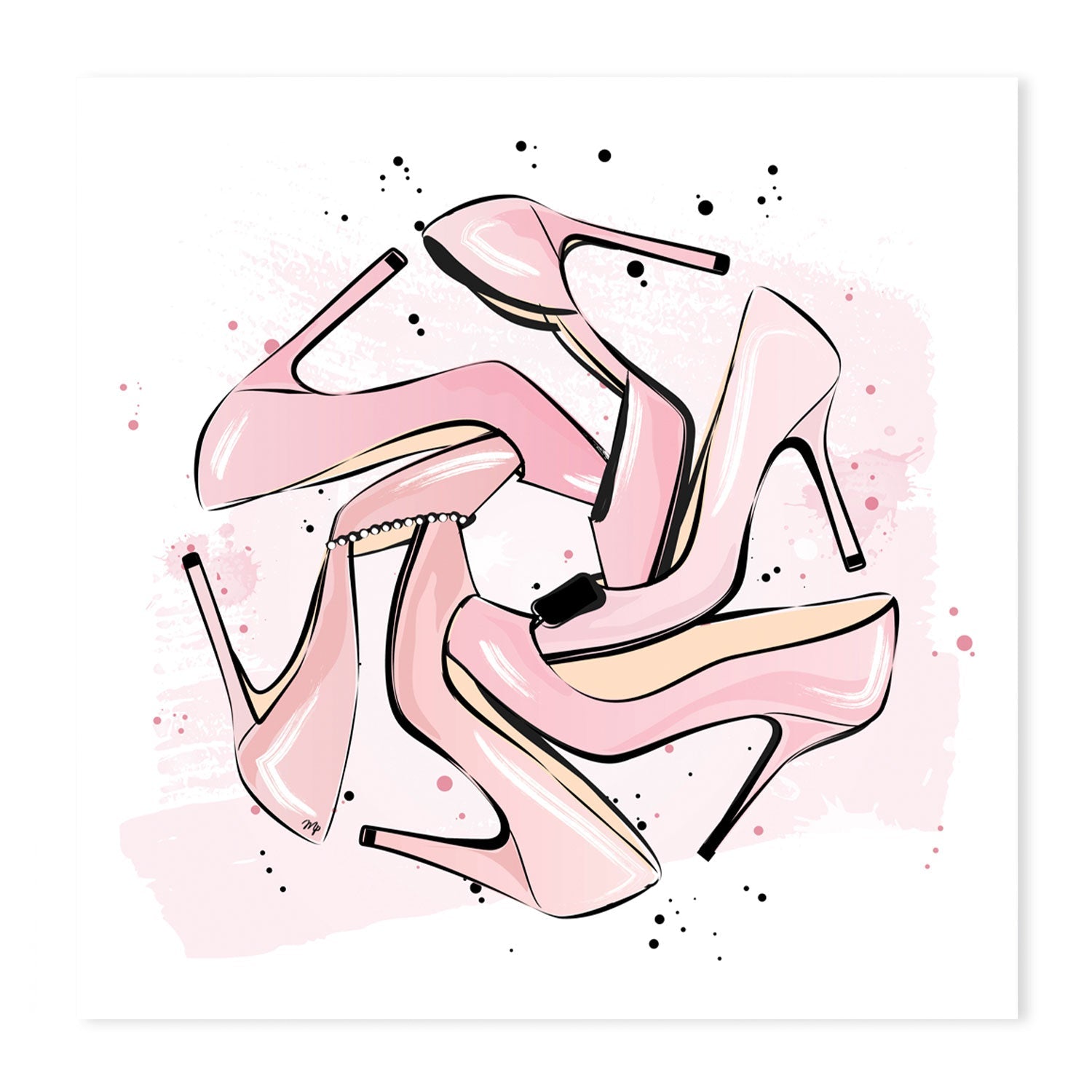 wall-art-print-canvas-poster-framed-Pink Heels-GIOIA-WALL-ART