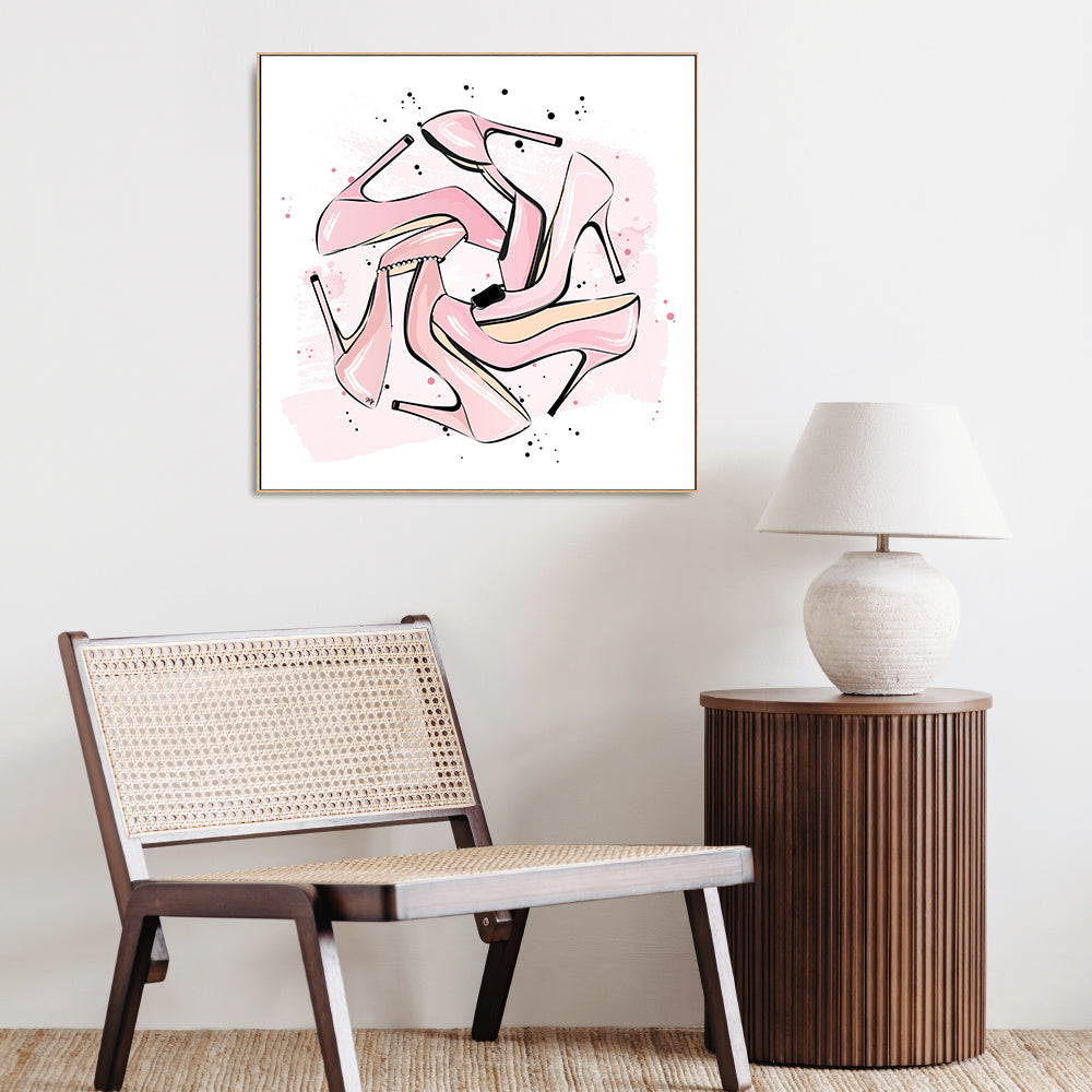 wall-art-print-canvas-poster-framed-Pink Heels-GIOIA-WALL-ART