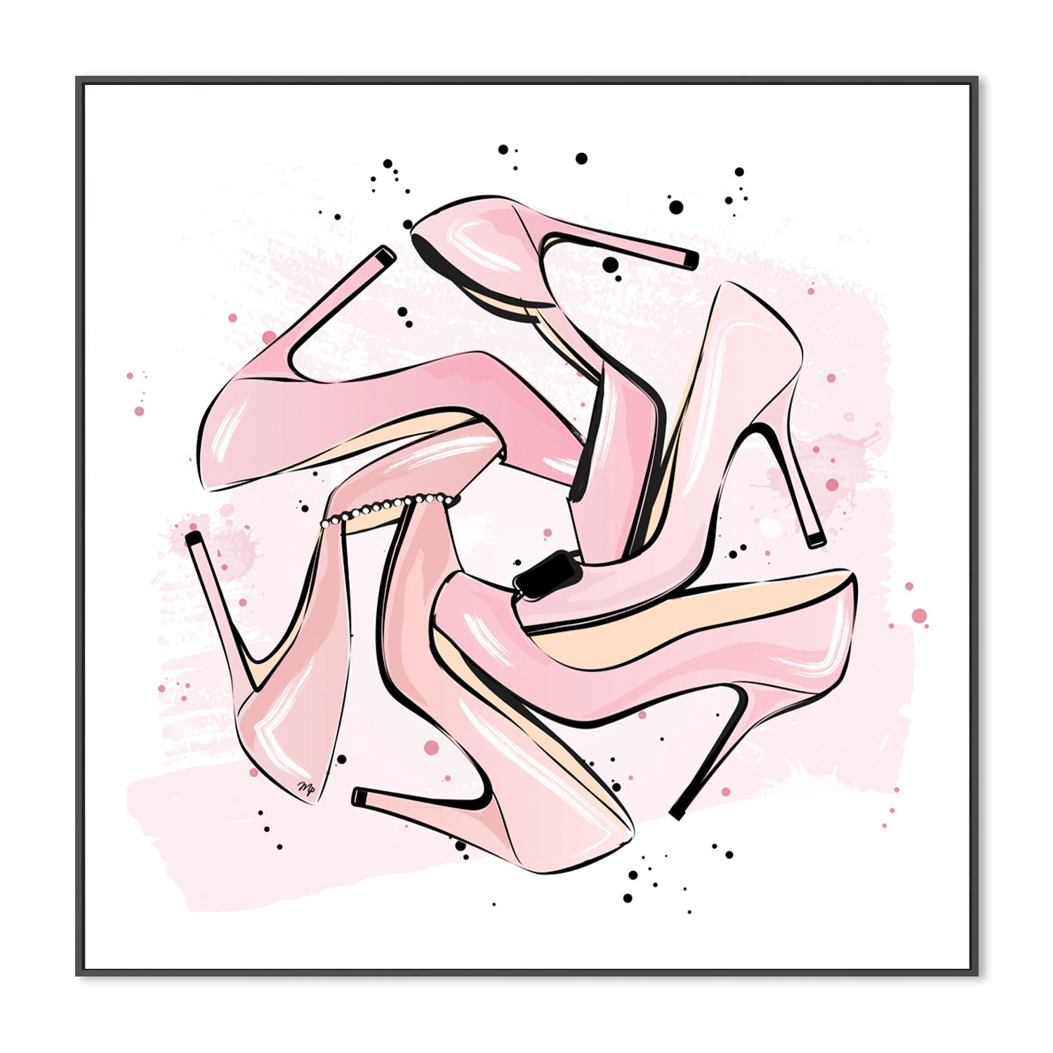 wall-art-print-canvas-poster-framed-Pink Heels-GIOIA-WALL-ART