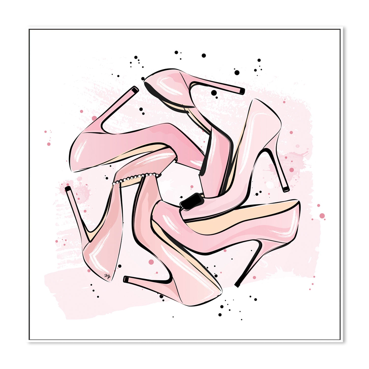 wall-art-print-canvas-poster-framed-Pink Heels-GIOIA-WALL-ART
