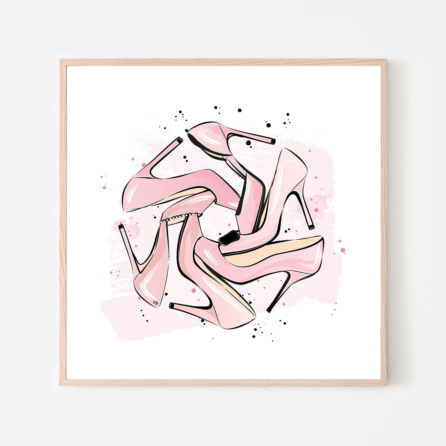 wall-art-print-canvas-poster-framed-Pink Heels-GIOIA-WALL-ART