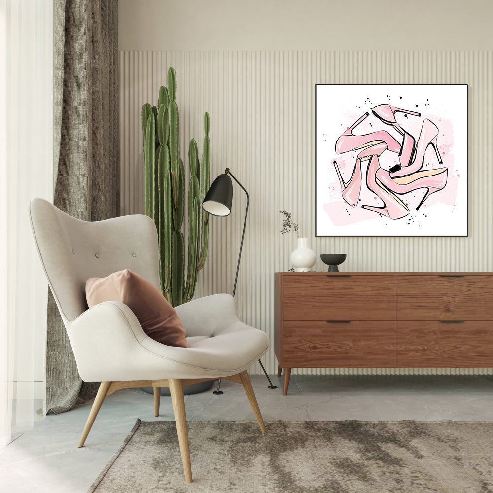 wall-art-print-canvas-poster-framed-Pink Heels-GIOIA-WALL-ART