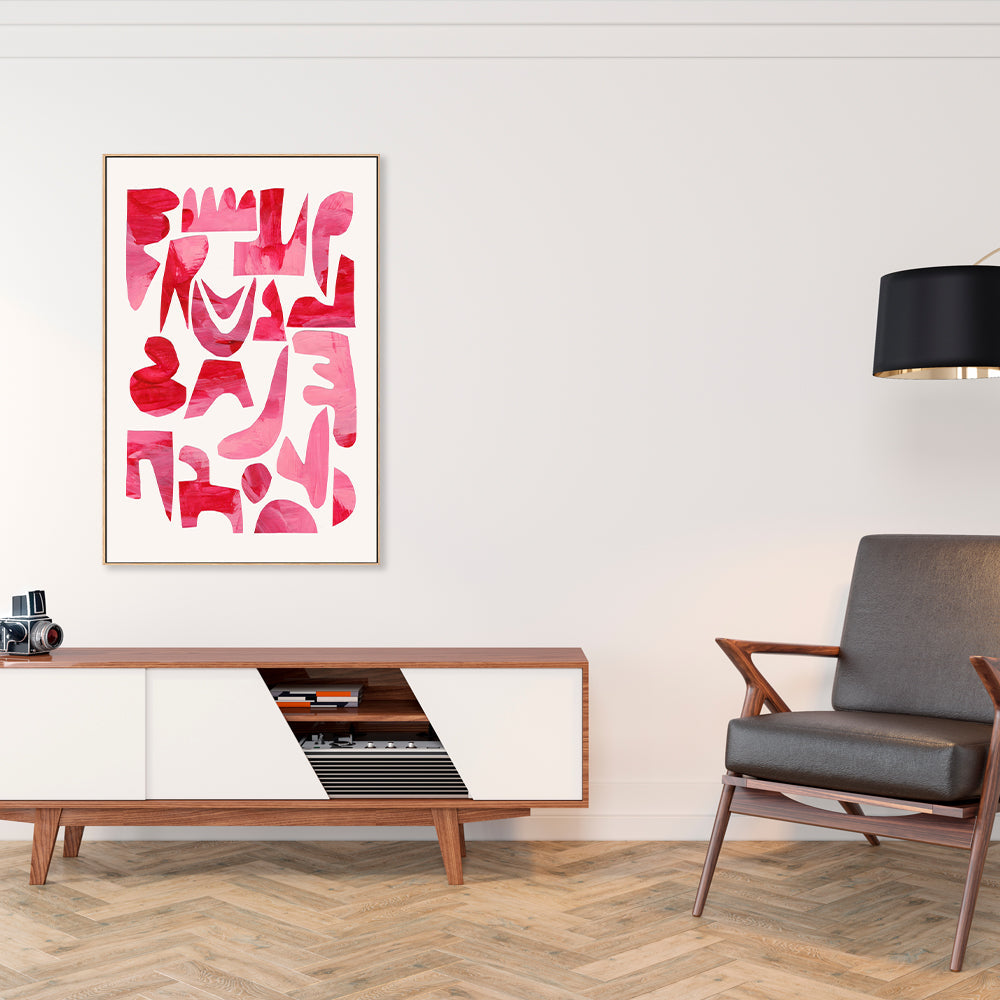 wall-art-print-canvas-poster-framed-Pink Kiss Pieces , By Ejaaz Haniff-GIOIA-WALL-ART