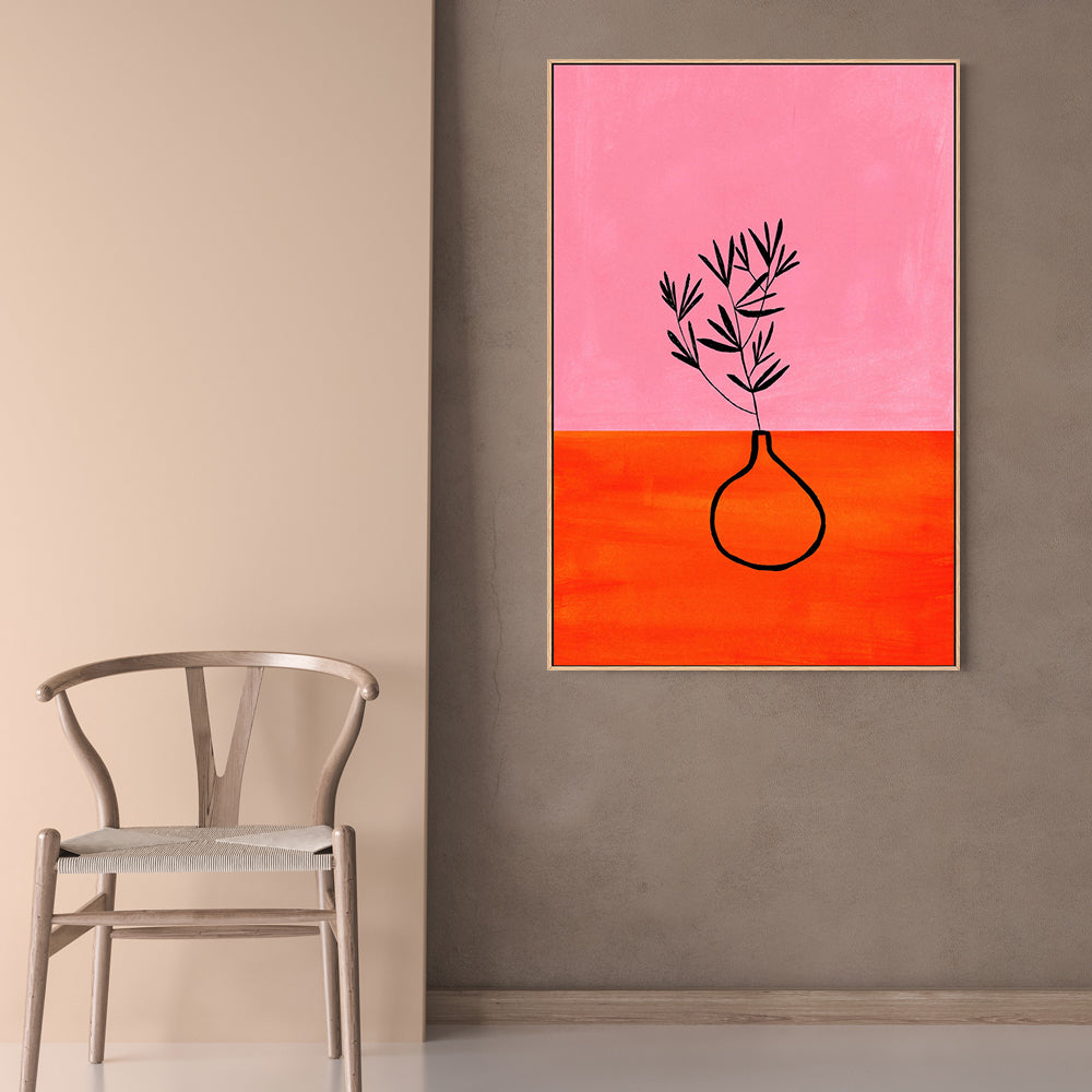 wall-art-print-canvas-poster-framed-Pink Mango Vase , By Ejaaz Haniff-GIOIA-WALL-ART