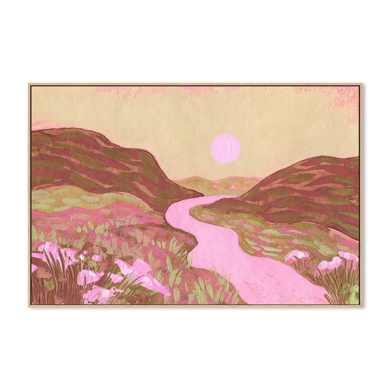 wall-art-print-canvas-poster-framed-Pink River-4