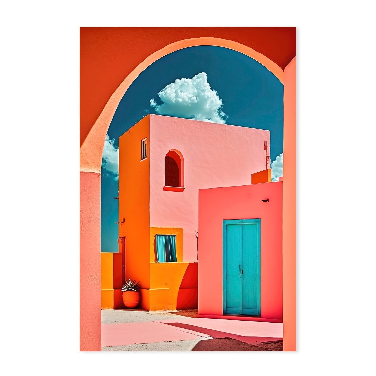 wall-art-print-canvas-poster-framed-Pink Town , By Treechild-GIOIA-WALL-ART