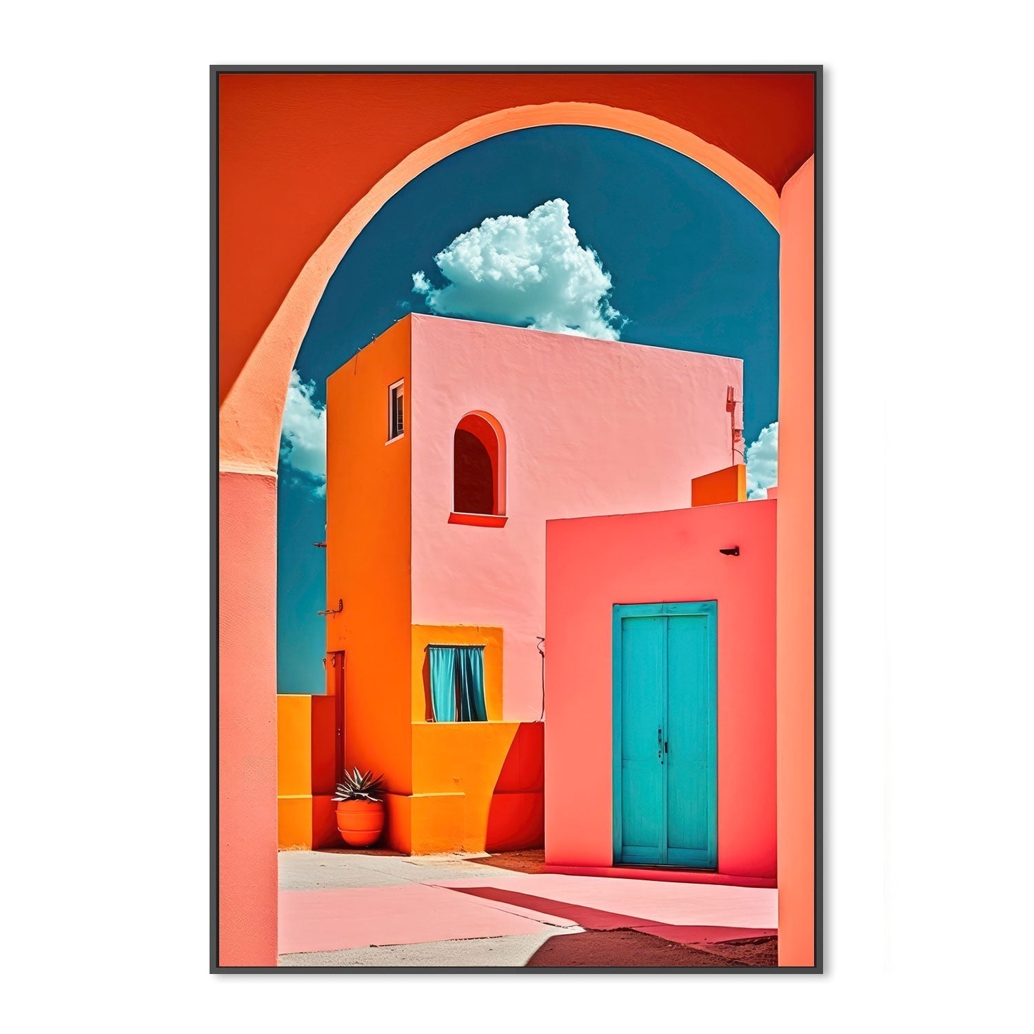 wall-art-print-canvas-poster-framed-Pink Town , By Treechild-GIOIA-WALL-ART