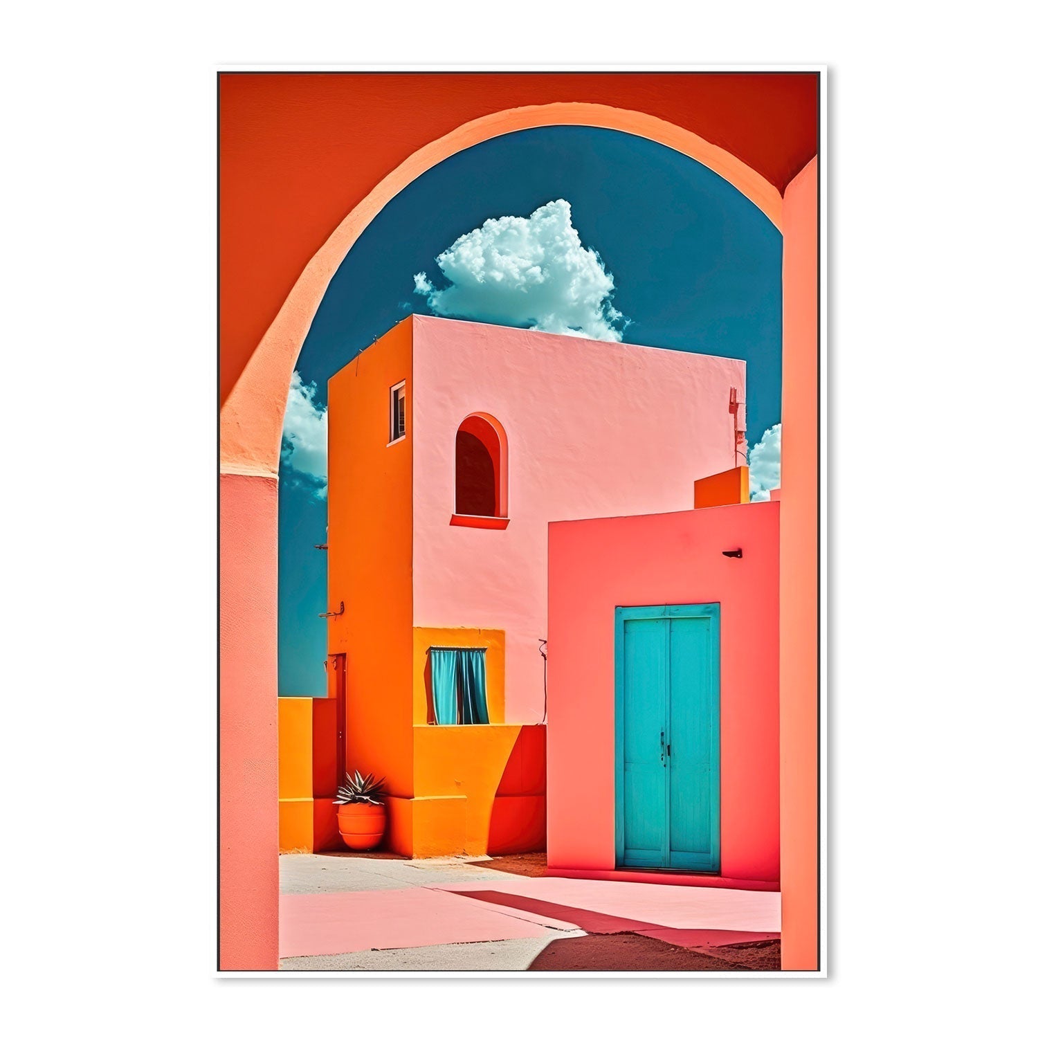 wall-art-print-canvas-poster-framed-Pink Town , By Treechild-GIOIA-WALL-ART